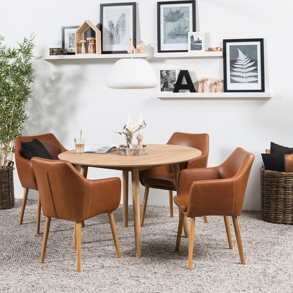 Nagano Round Dining Table in Oak 120cm