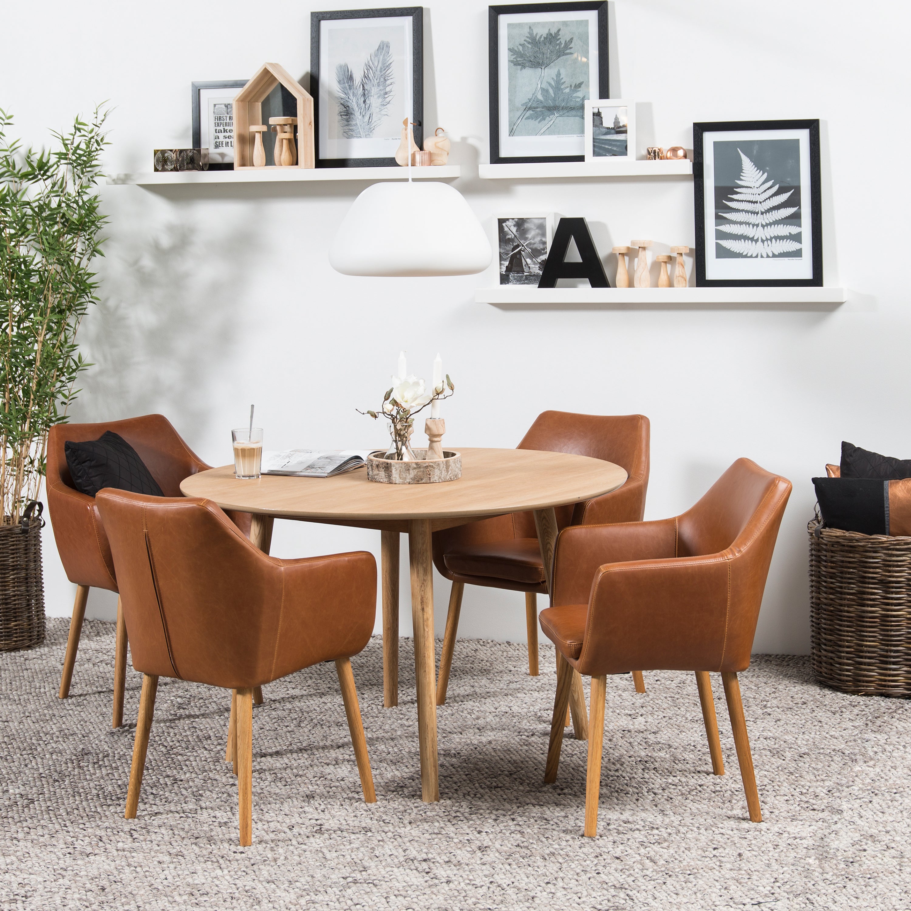 Nagano Round Dining Table in Oak 120cm