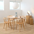 Nagano Round Dining Table in Oak 120cm includes 4 Ida Dining Chairs in Oak