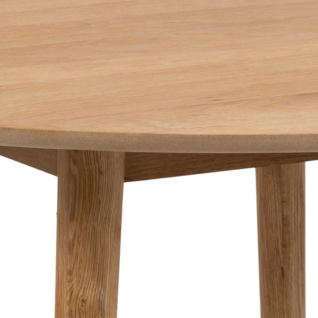 Nagano Round Dining Table in Oak 120cm includes 4 Femke Dining Chairs in Olive Green