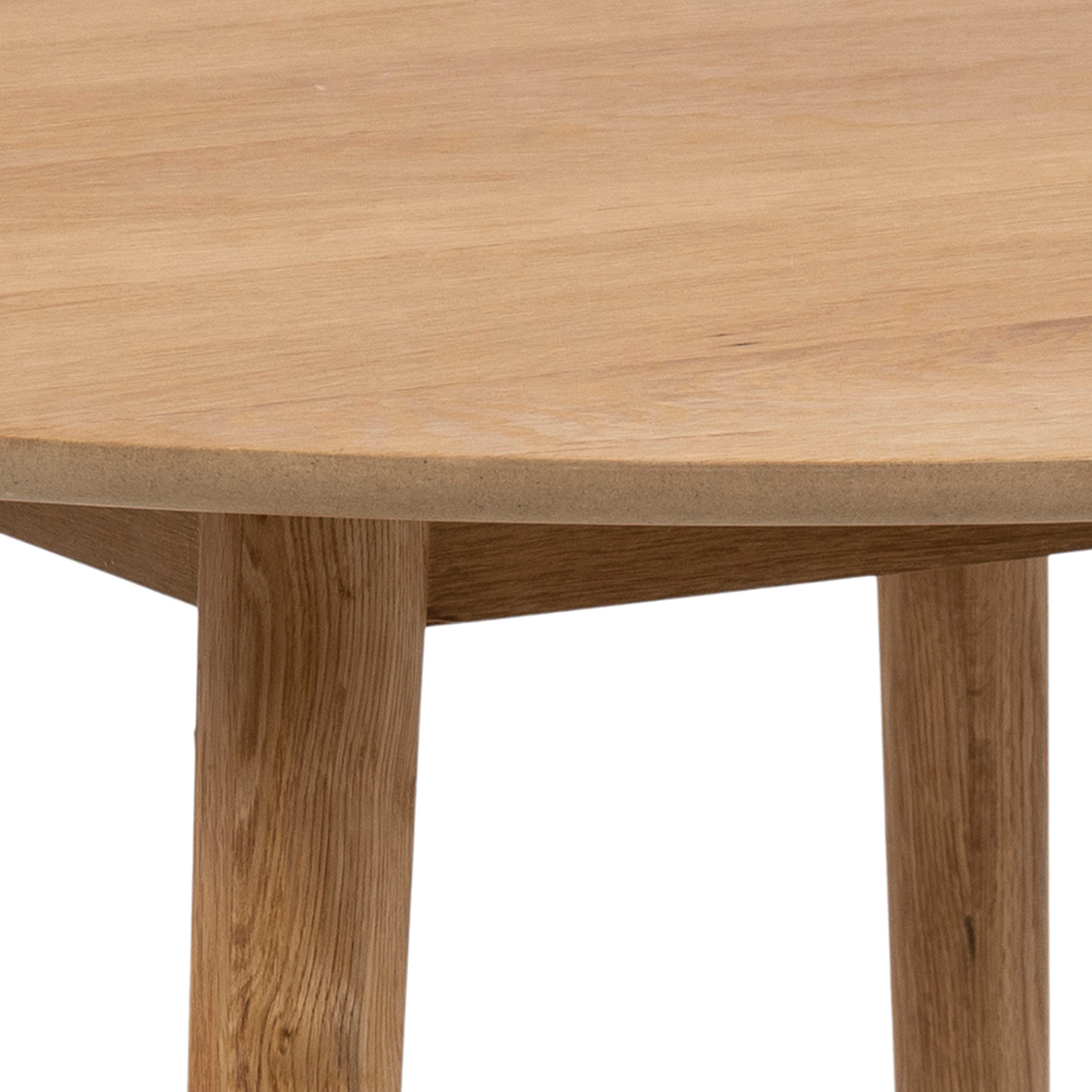 Nagano Round Dining Table in Oak 120cm includes 4 Femke Dining Chairs in Olive Green