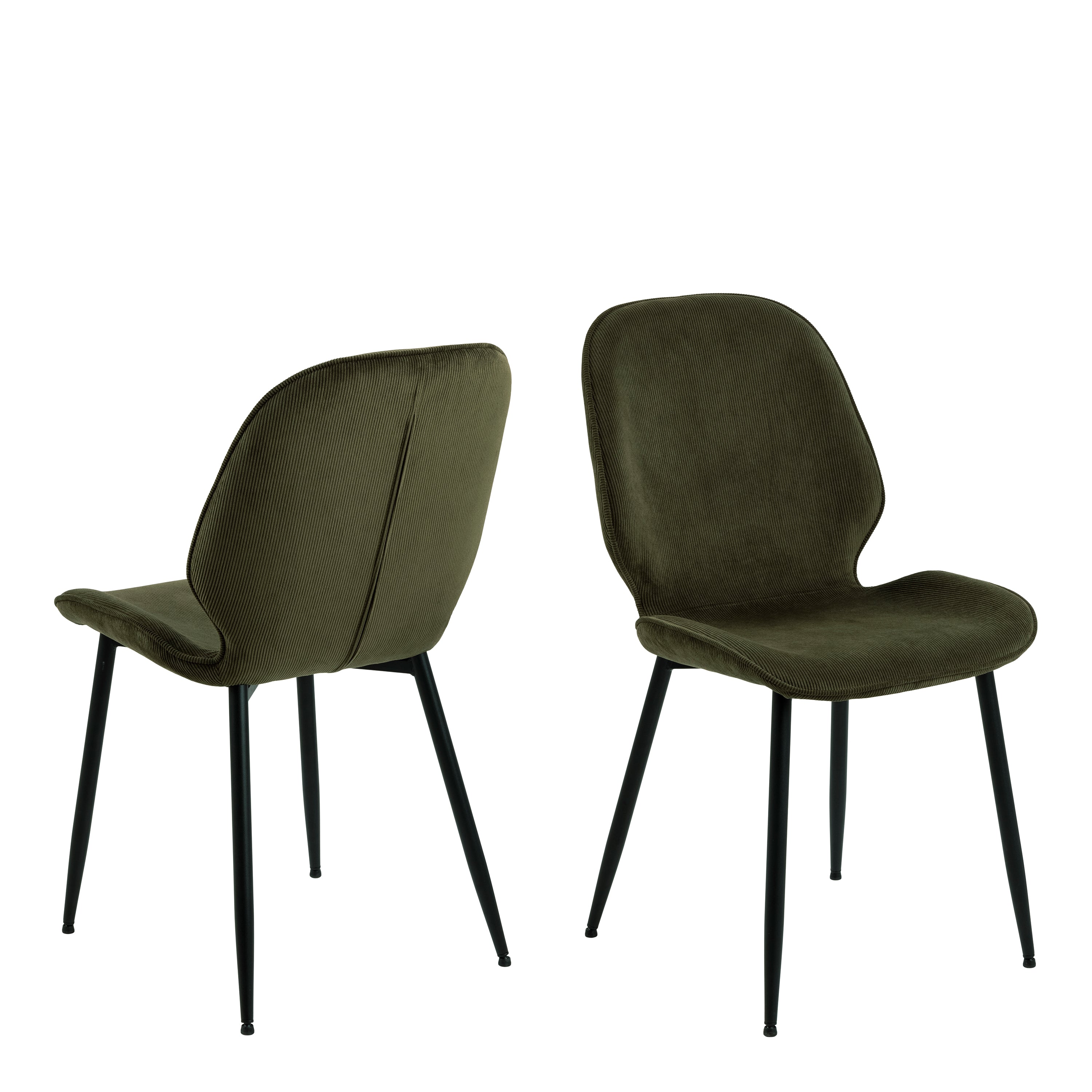 Nagano Round Dining Table in Oak 120cm includes 4 Femke Dining Chairs in Olive Green