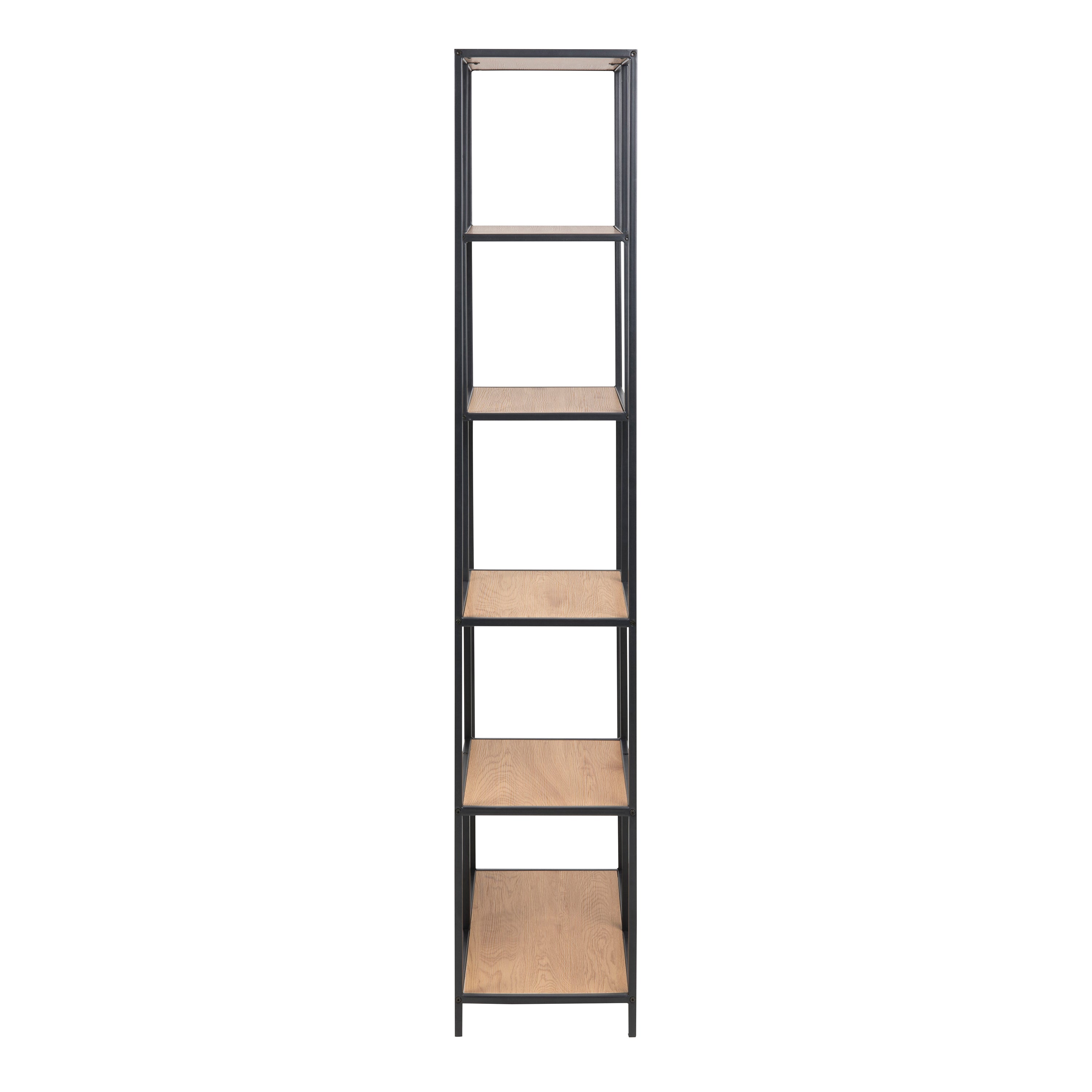 Seaford Wide Grey Steel Bookcase With 4 Grey Melamine Shelves