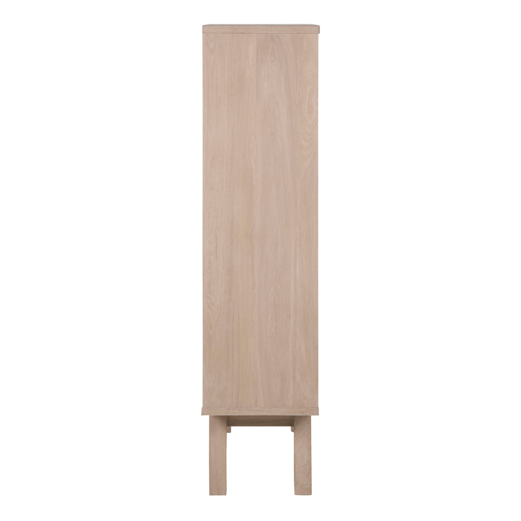 A-Line Display Cabinet with 2 Drawers and 2 Shelves in White Oak