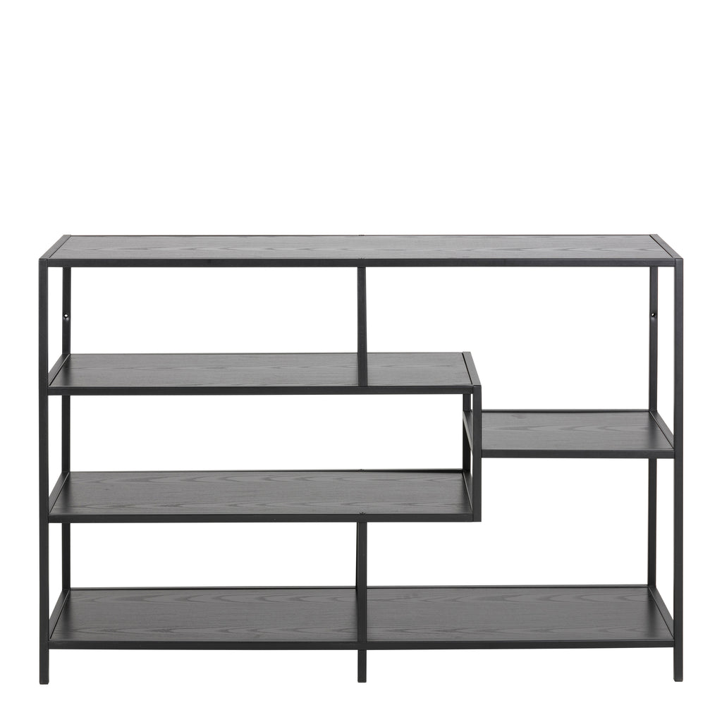 Seaford Wide Grey Steel Bookcase With 4 Grey Melamine Shelves