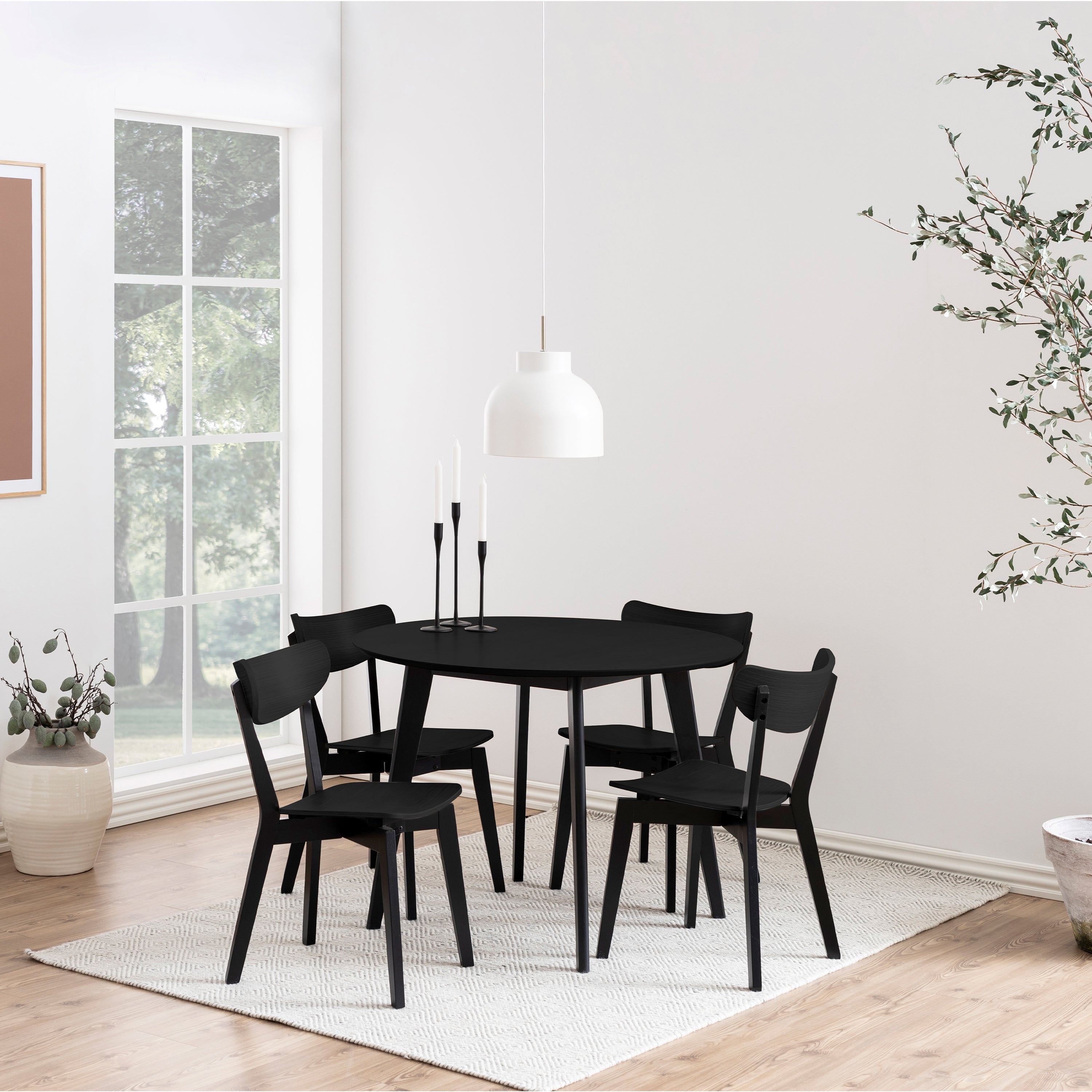 Roxby Round Dining Table in Black 105cm