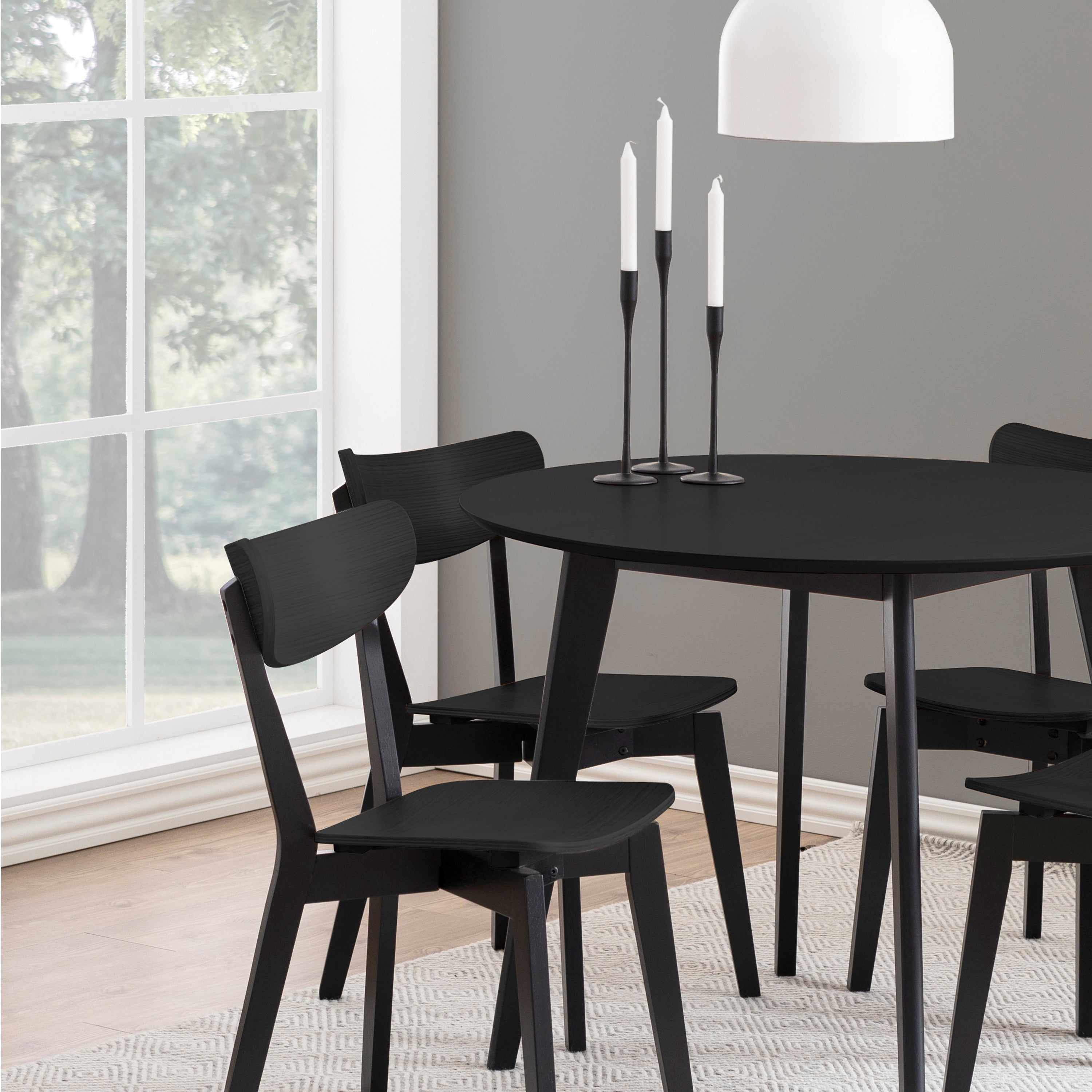 Roxby Round Dining Table in Black 105cm