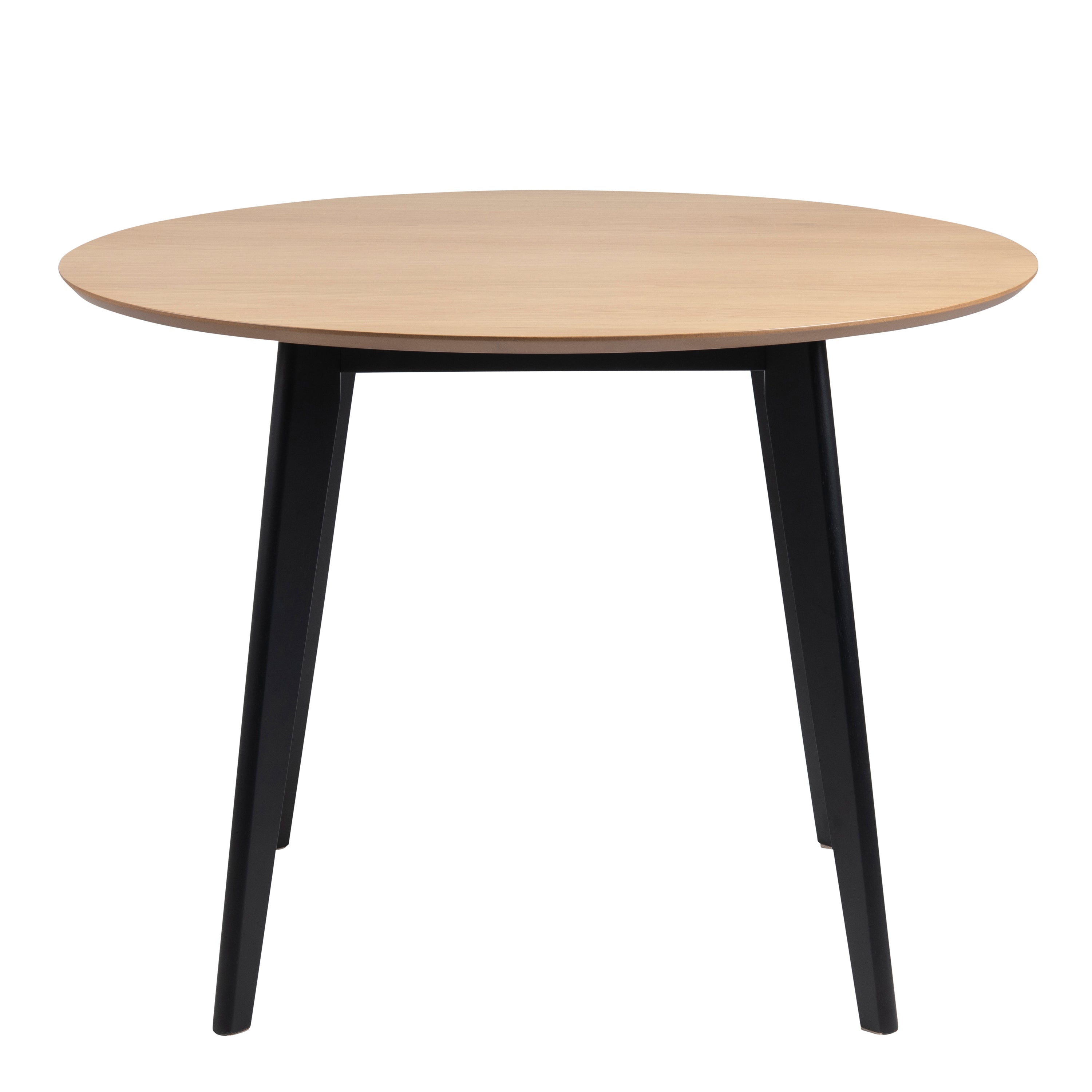 Roxby Round Dining Table in Oak & Black 105cm