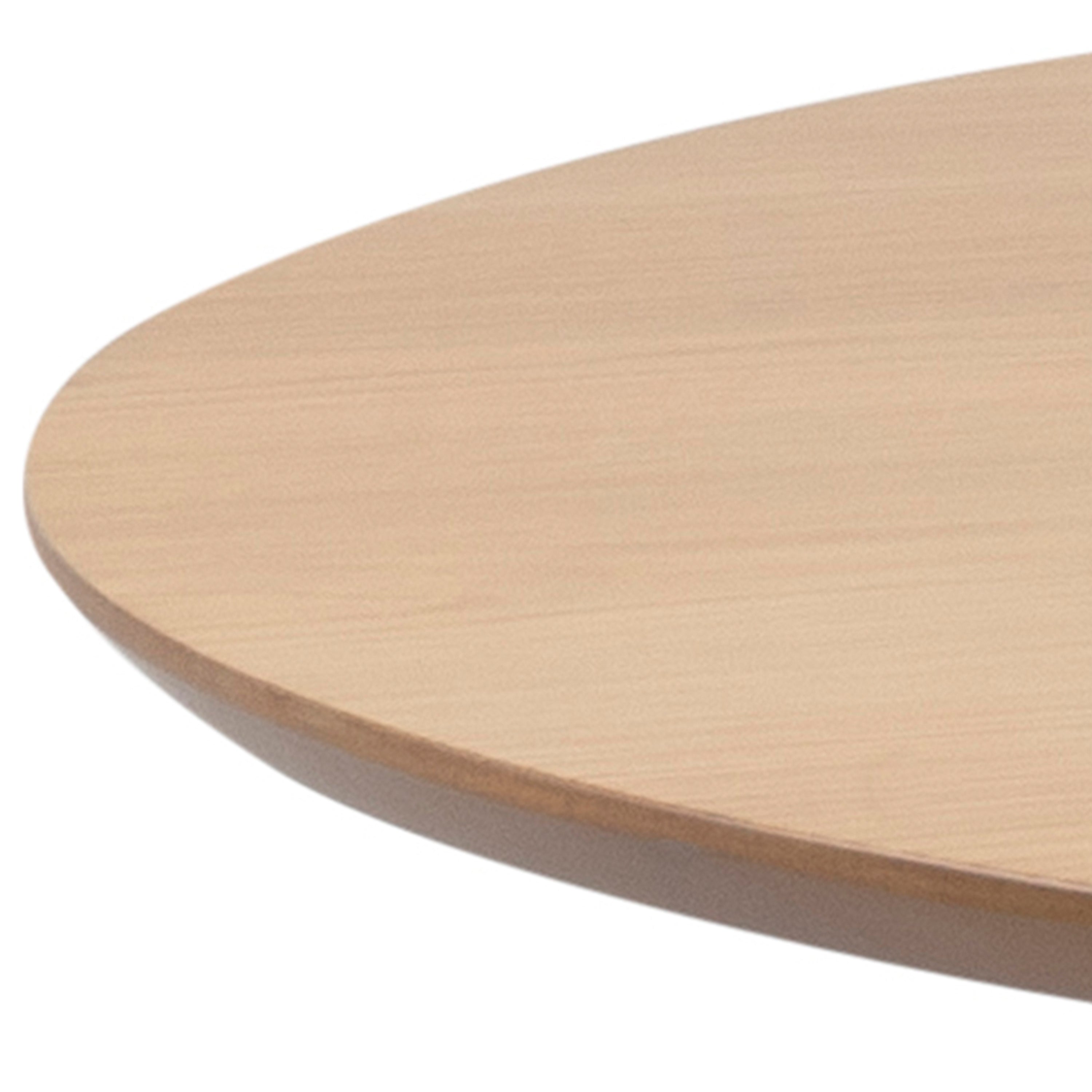 Roxby Round Dining Table in Oak & Black 105cm