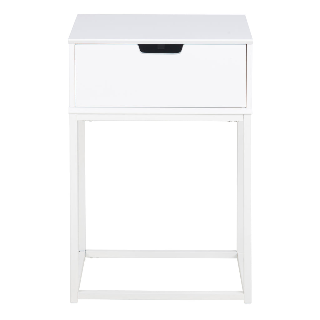 Mitra 1 Drawer Bedside Table in White