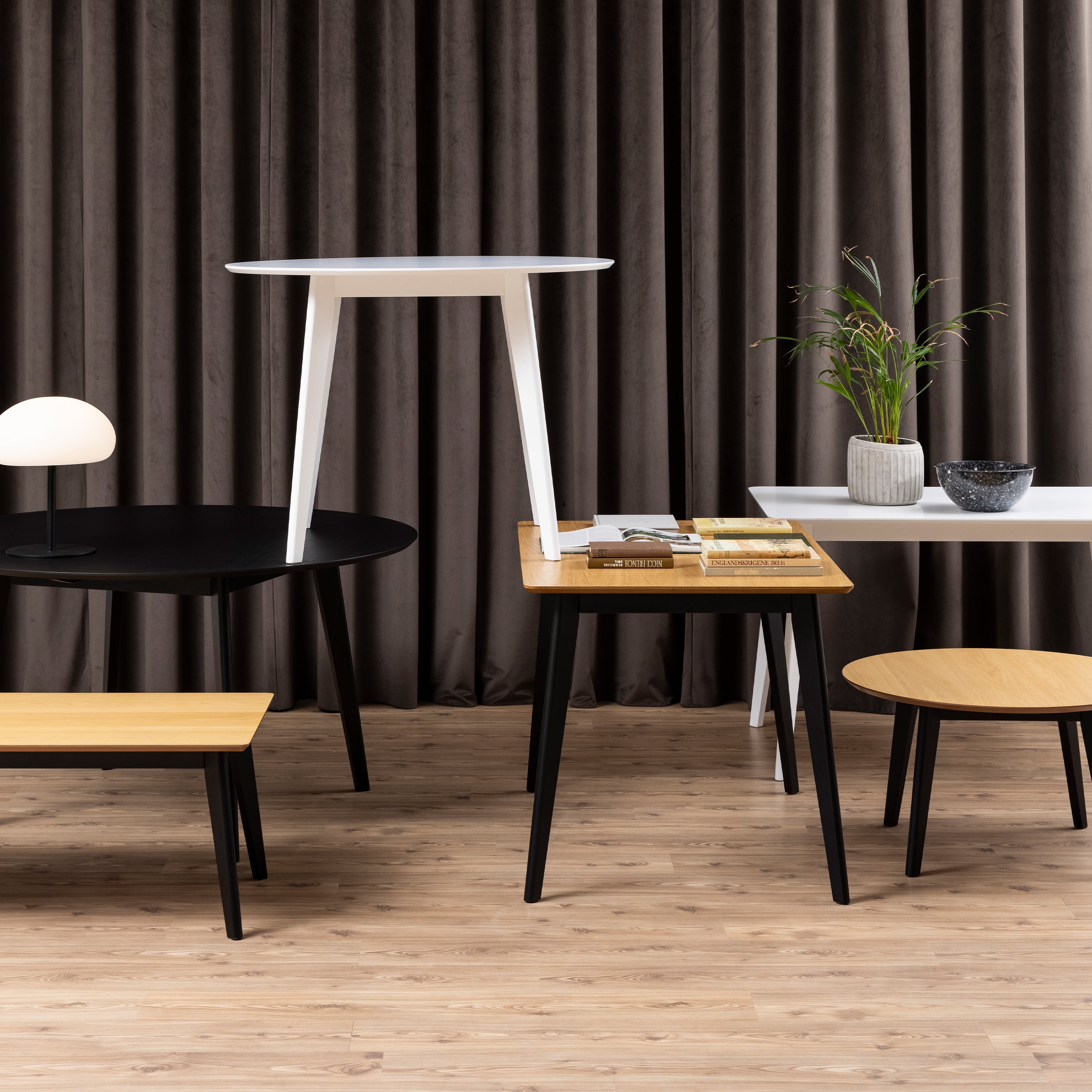 Roxby Dining Table in Oak & Black 120x80cm