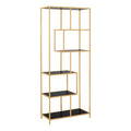 Seaford Wide Grey Steel Bookcase With 4 Grey Melamine Shelves