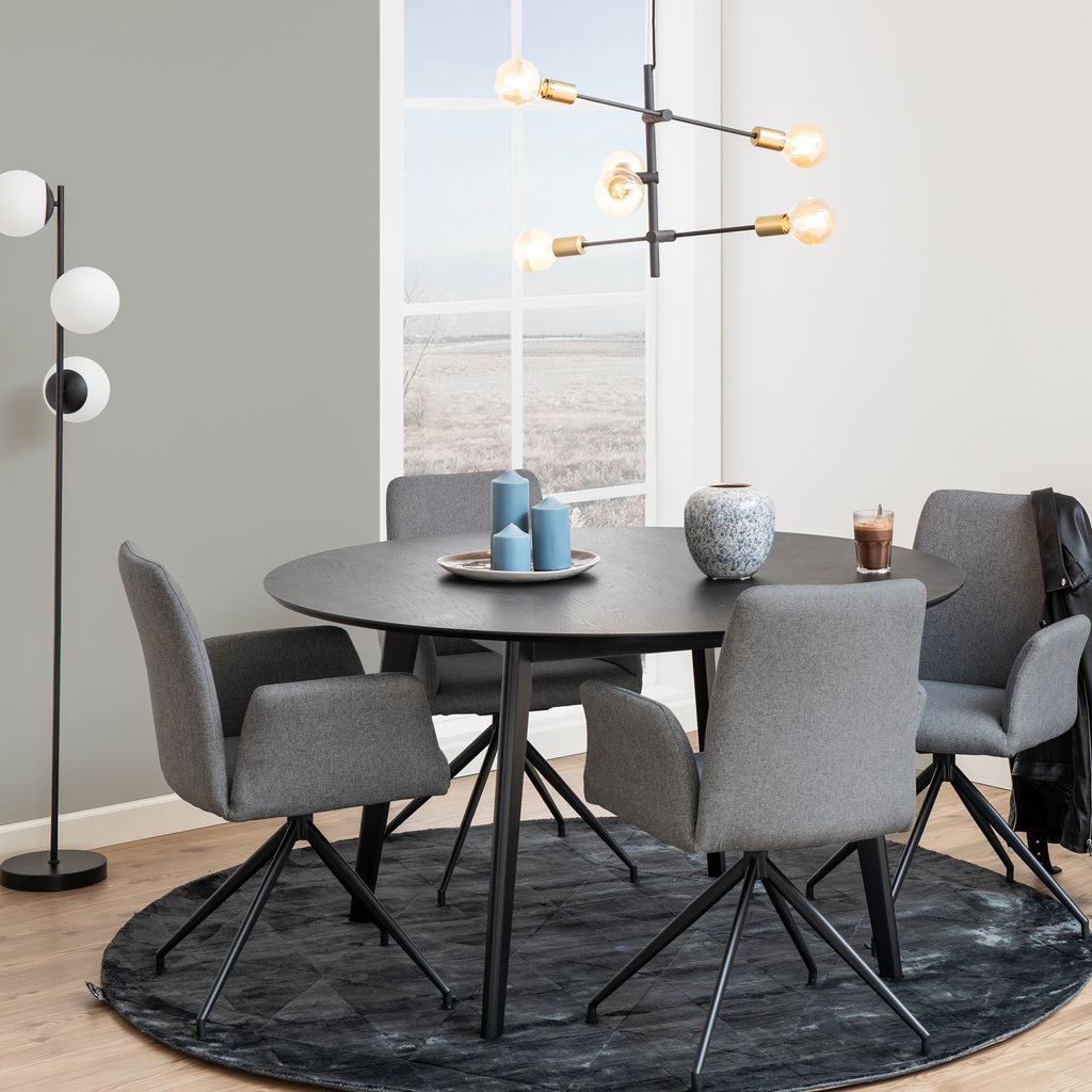 Roxby Round Dining Table in Black 140cm