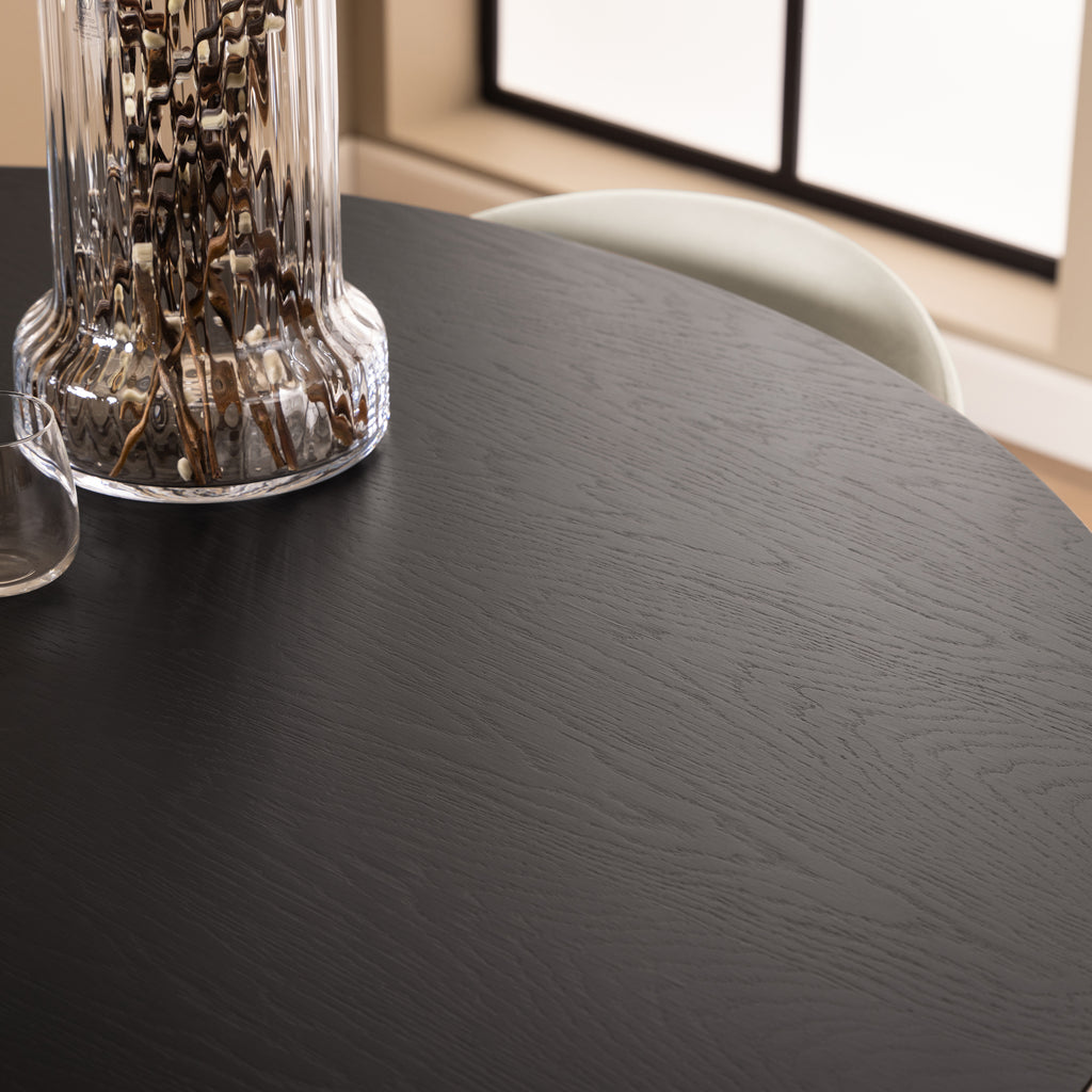 Roxby Round Dining Table in Black 140cm