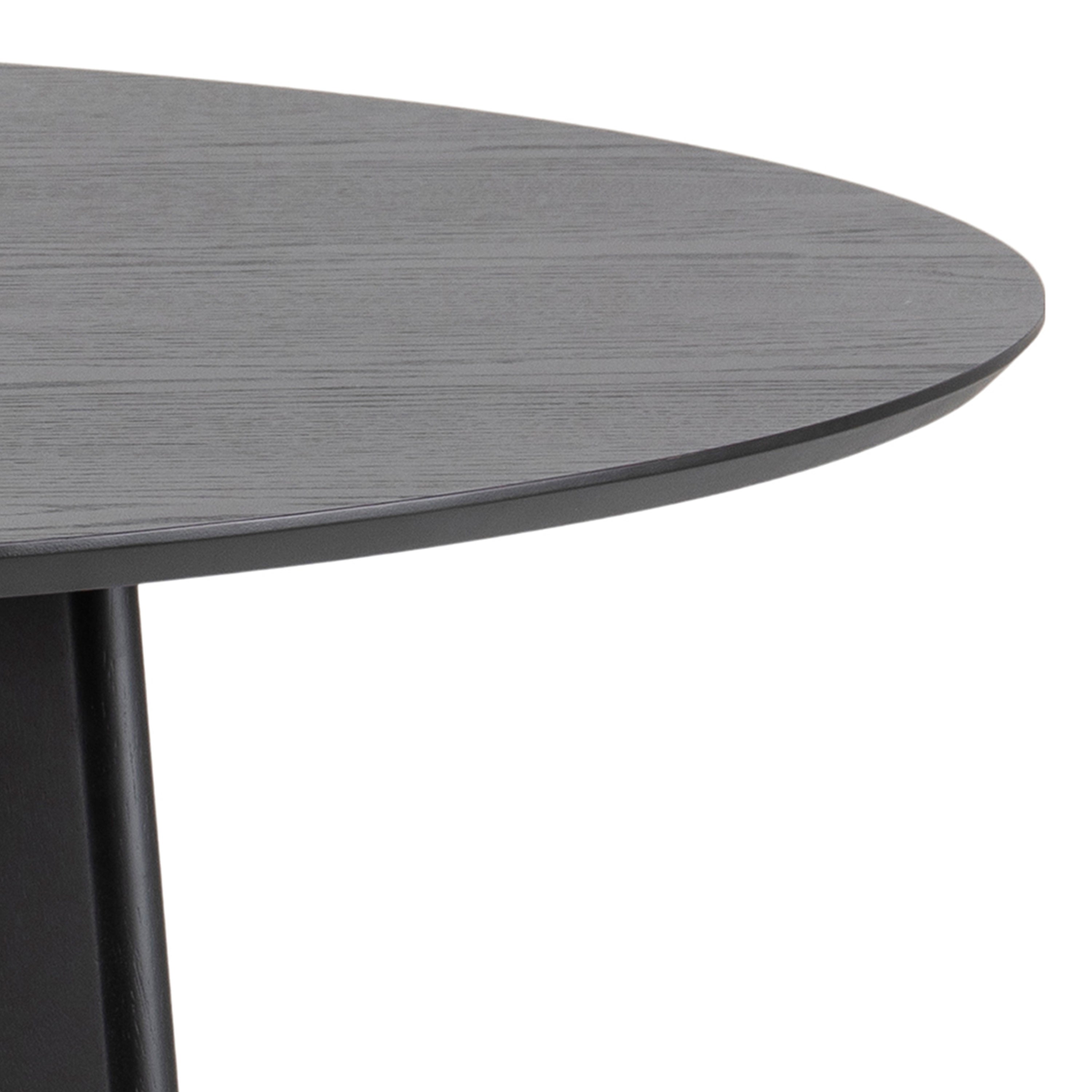 Roxby Round Dining Table in Black 140cm