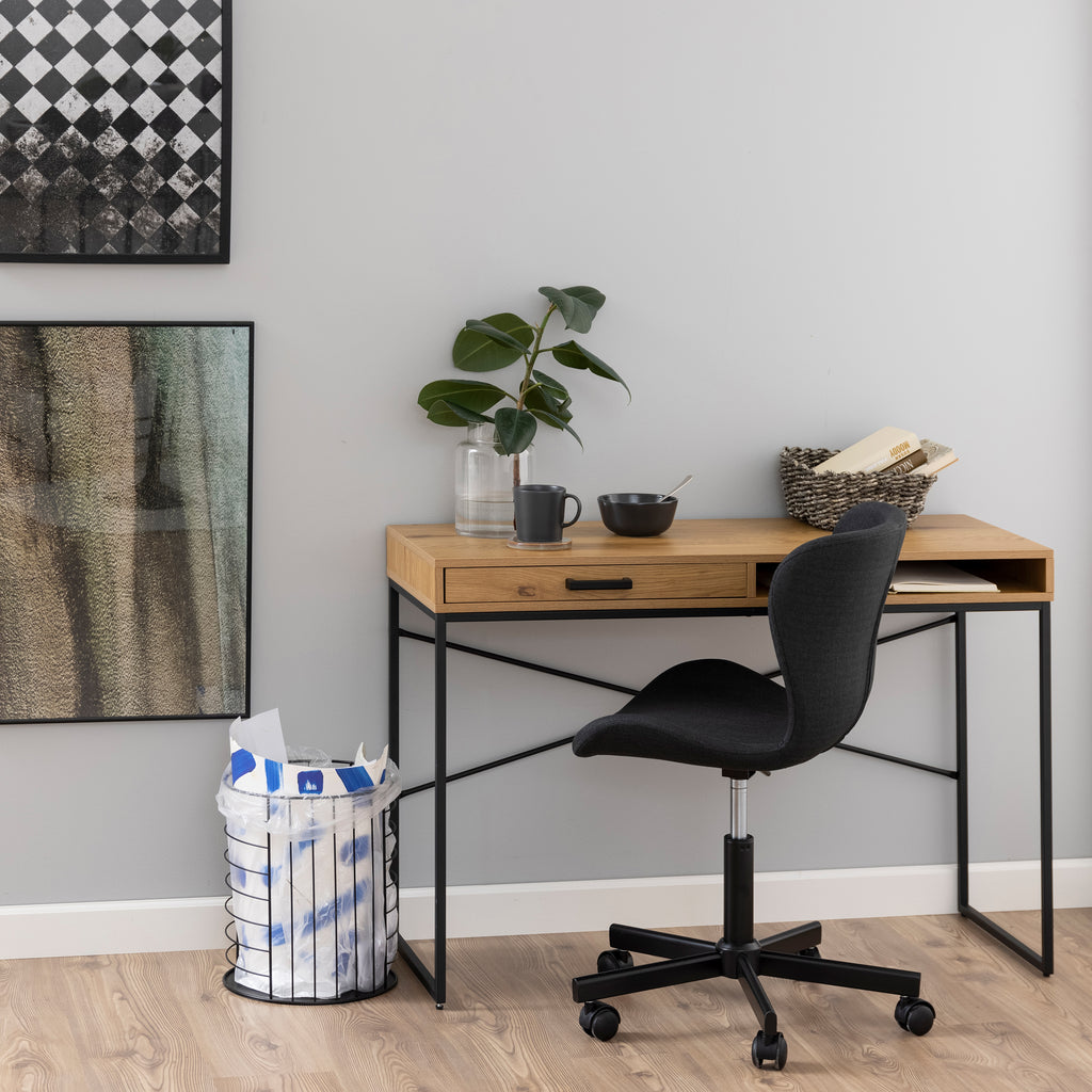 Seaford Wide Grey Steel Bookcase With 4 Grey Melamine Shelves