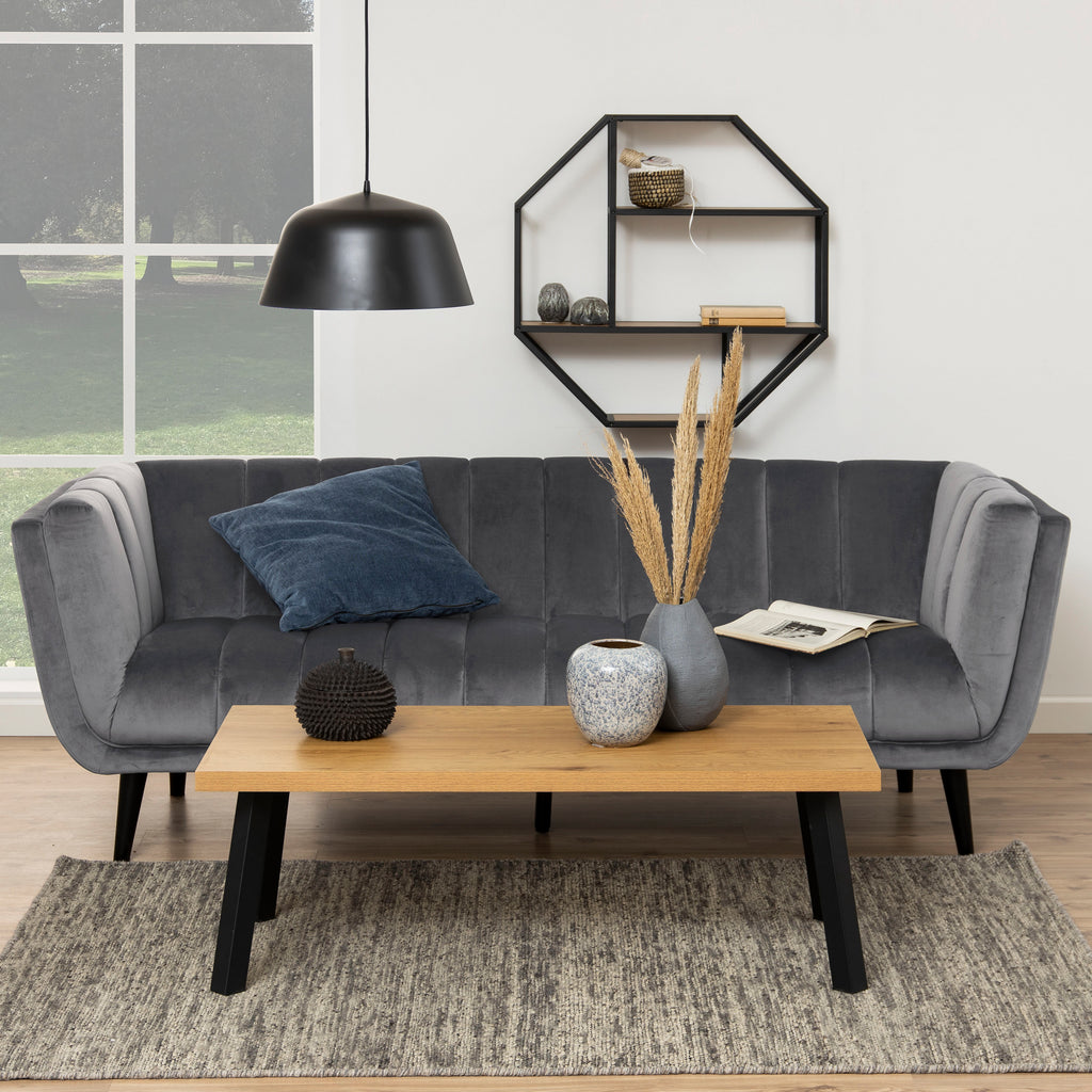 Seaford Wide Grey Steel Bookcase With 4 Grey Melamine Shelves
