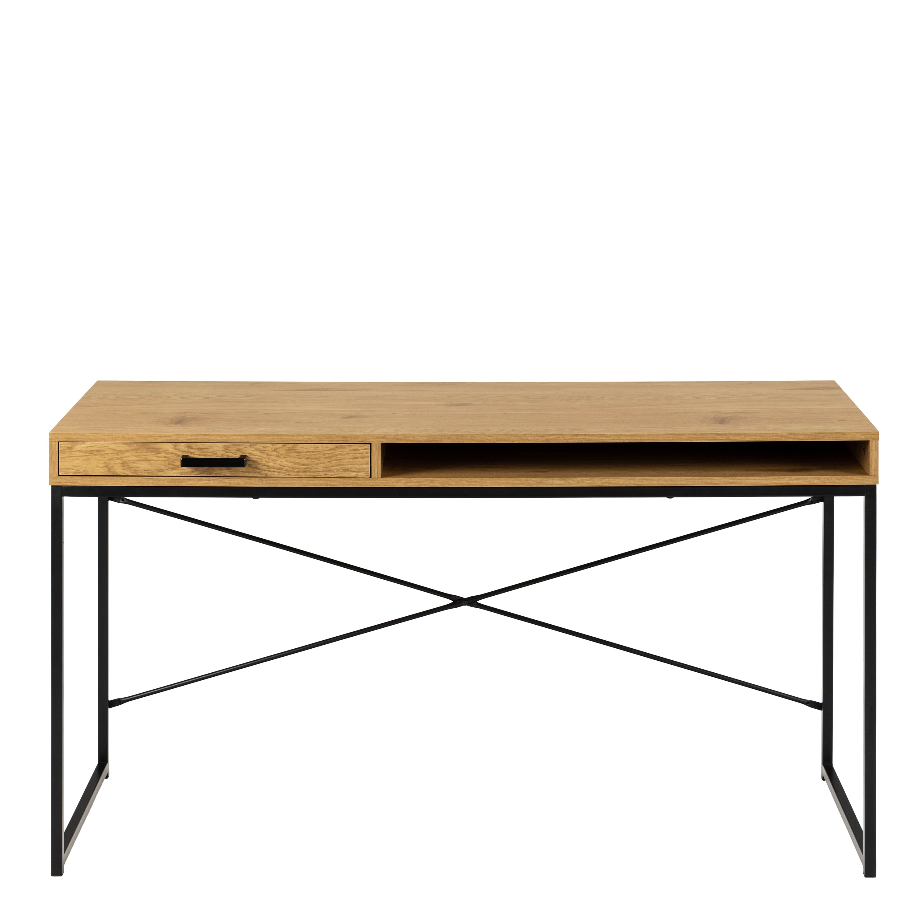 Seaford Wide Grey Steel Bookcase With 4 Grey Melamine Shelves