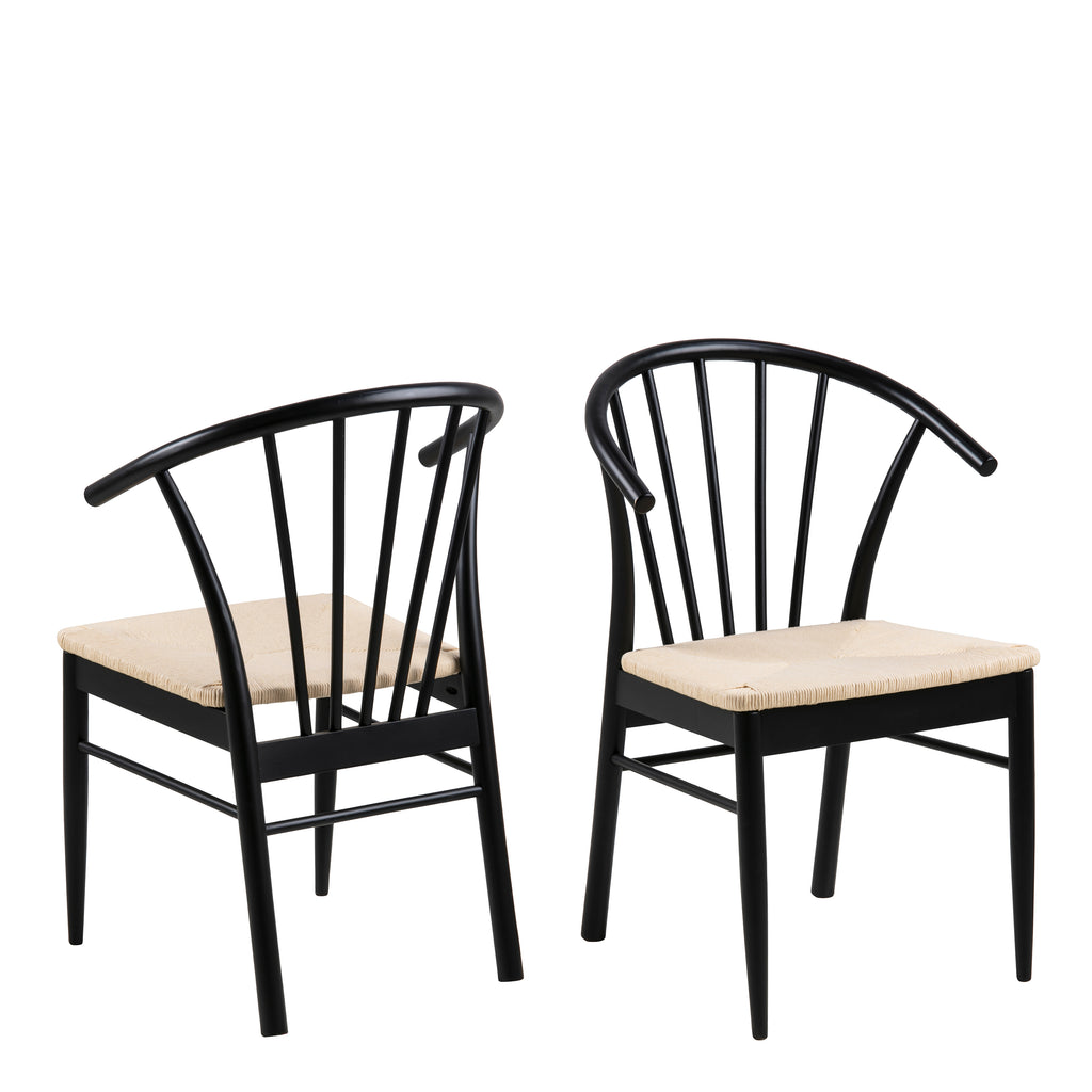 Montreux Round Extending Dining Table in Black 115-154cm includes 6 Cassandra Dining Chairs with Armrest in Black