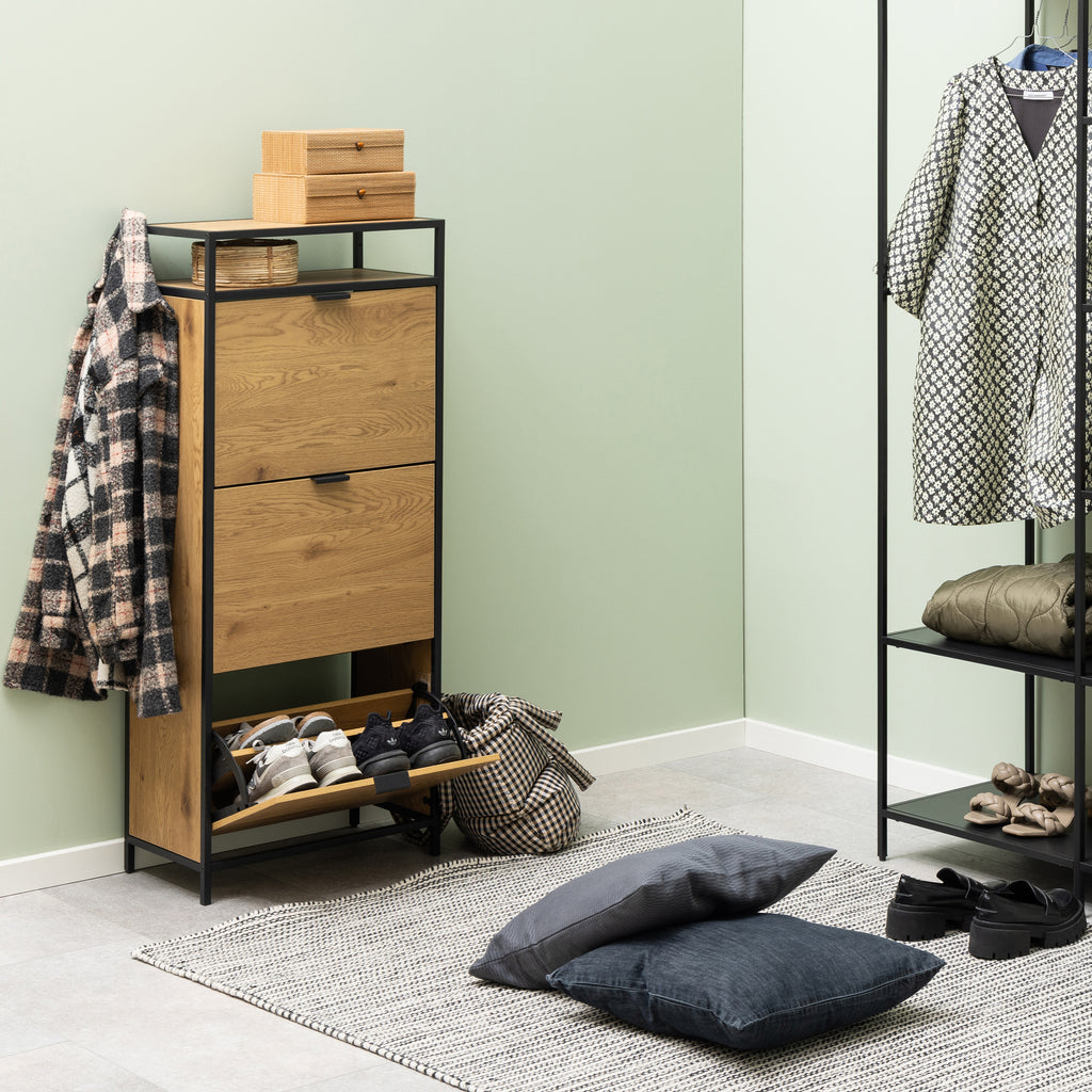 Seaford Wide Grey Steel Bookcase With 4 Grey Melamine Shelves