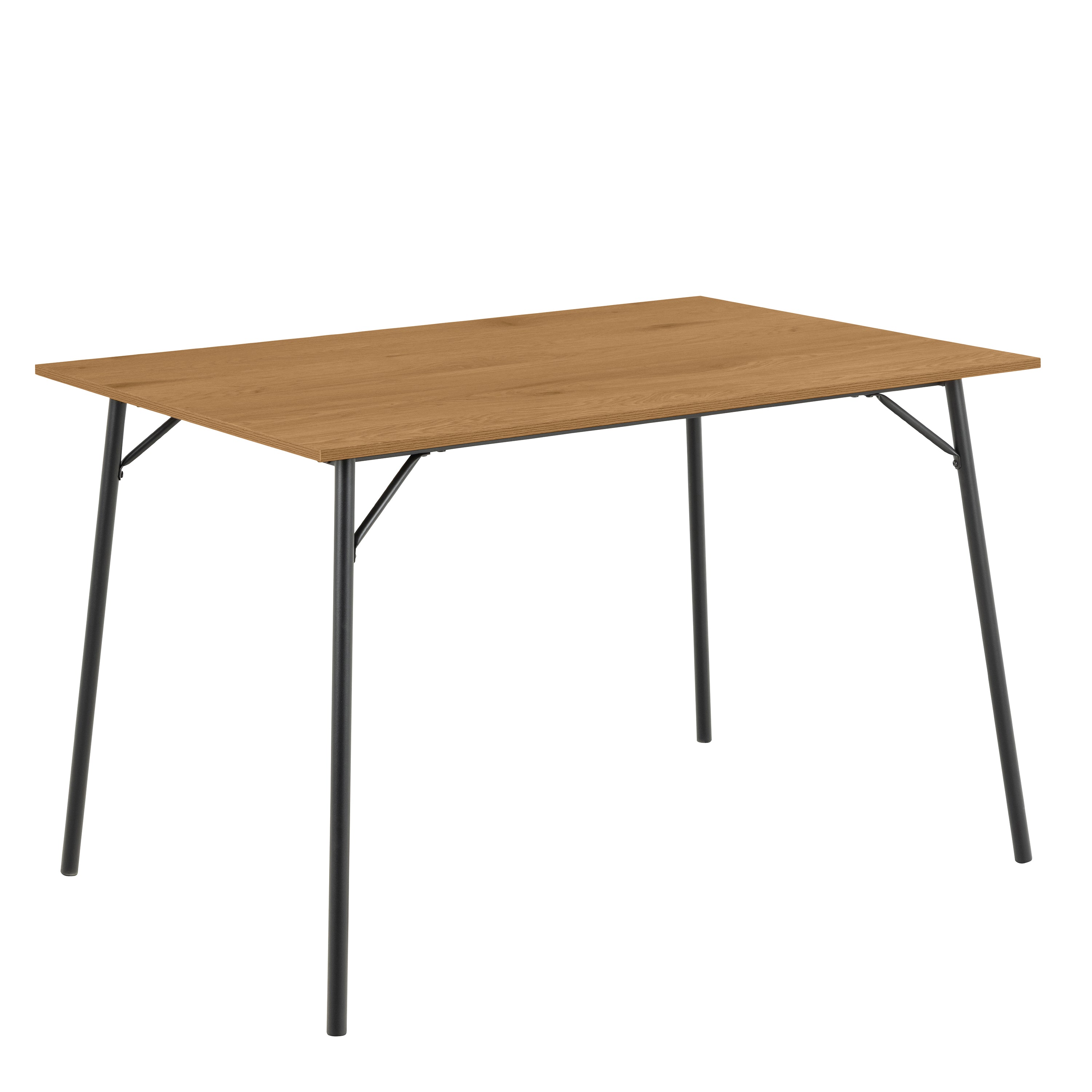 Peru Dining Table in Black and Oak 120x80cm includes 4 Peru Dining Chairs in Steel and Oak