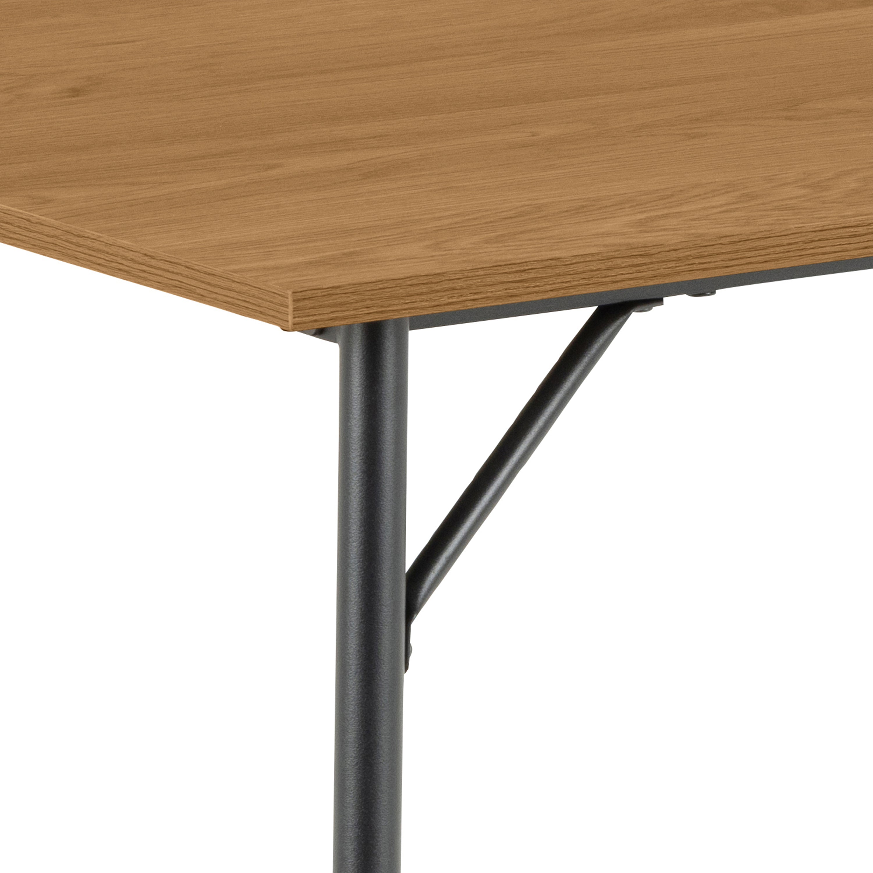 Peru Dining Table in Black and Oak 120x80cm includes 4 Peru Dining Chairs in Steel and Oak
