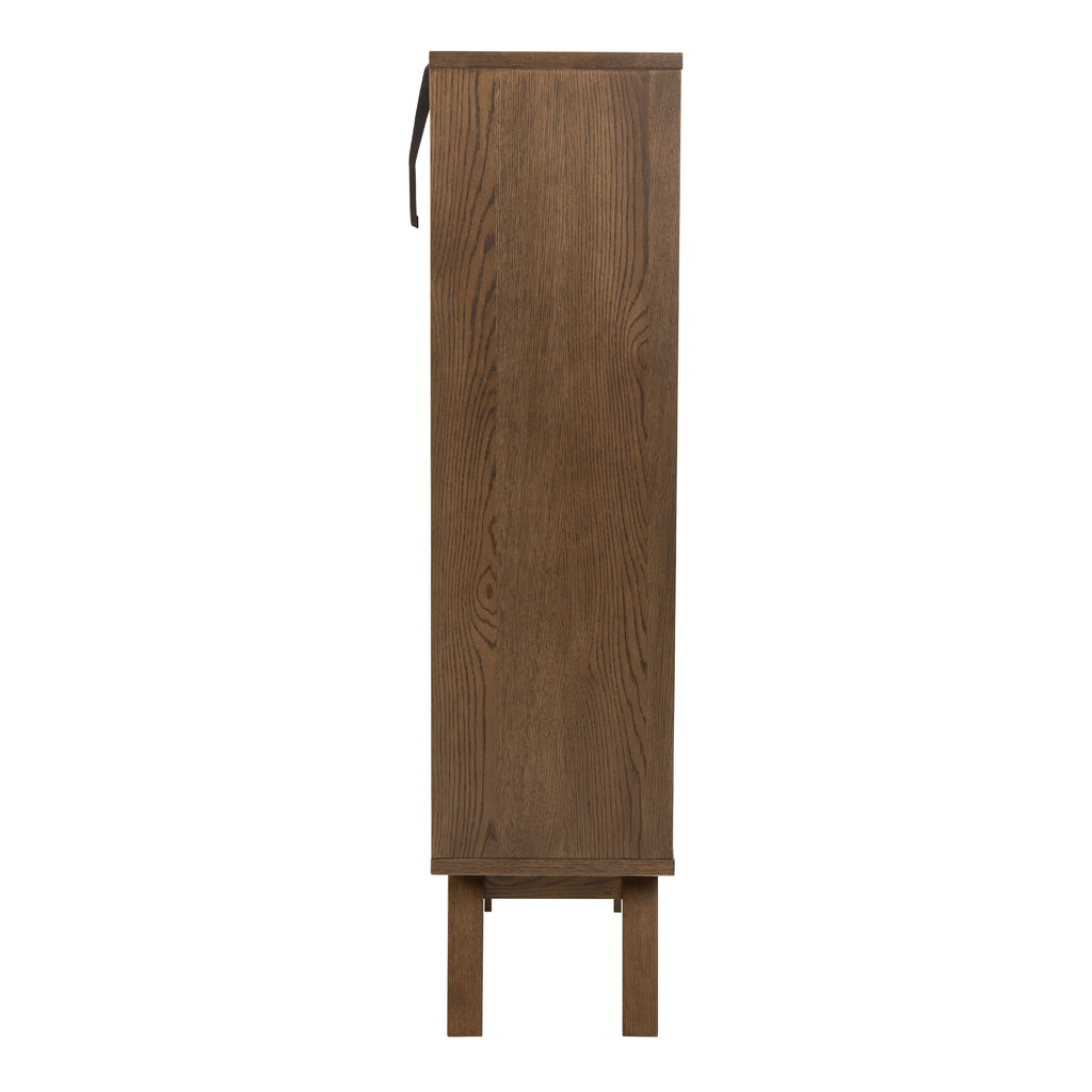 A-Line Display Cabinet with 2 Drawers and 2 Shelves in Smoked Oak