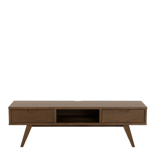 A-Line TV Unit with 2 Drawers in Smoked Oak