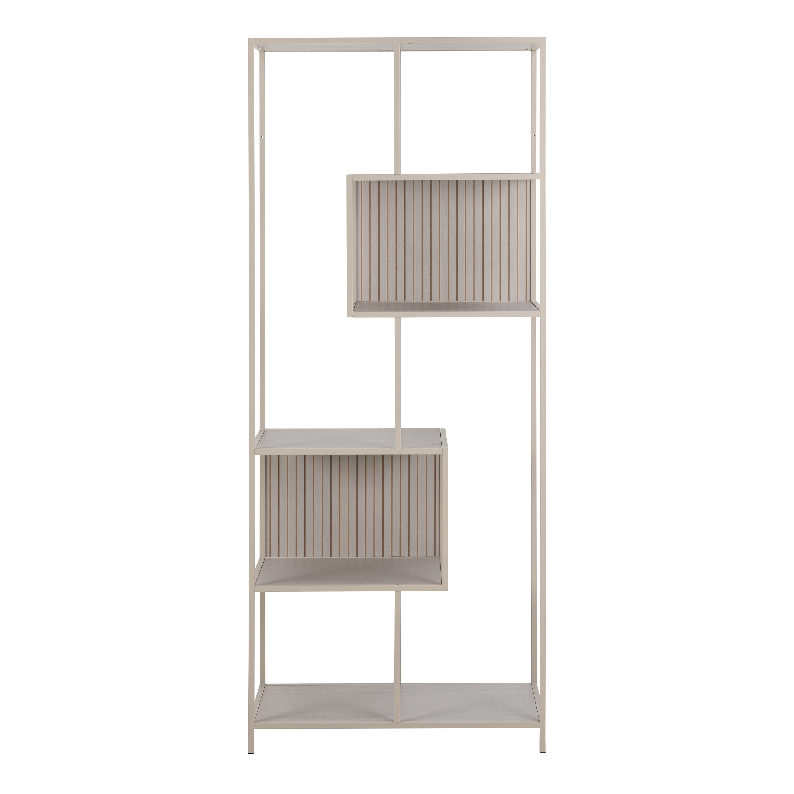 Seaford Wide Grey Steel Bookcase With 4 Grey Melamine Shelves