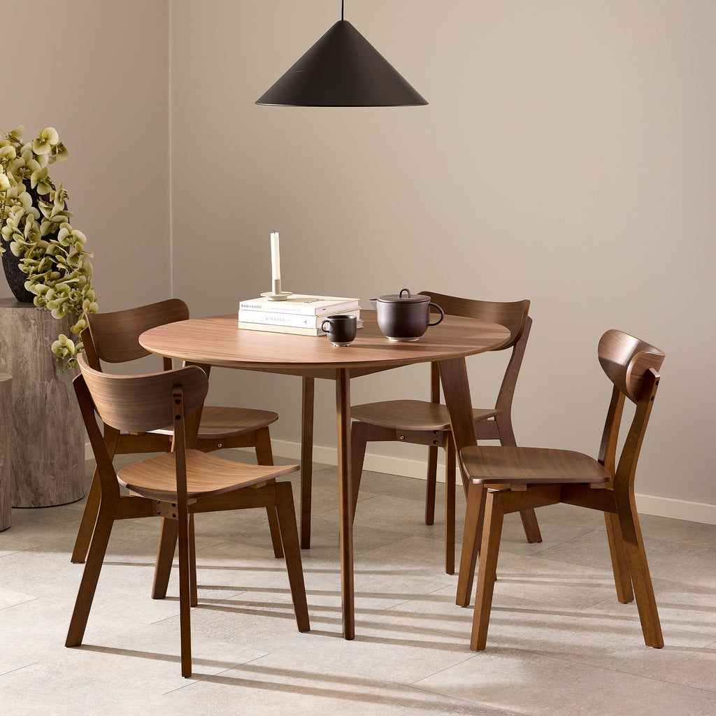 Roxby Round Dining Table in Walnut 105cm