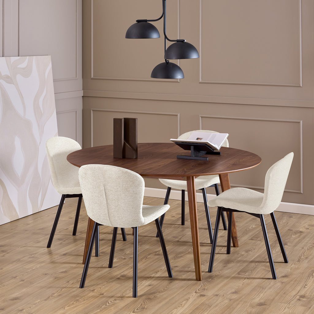 Roxby Round Dining Table in Walnut 140cm