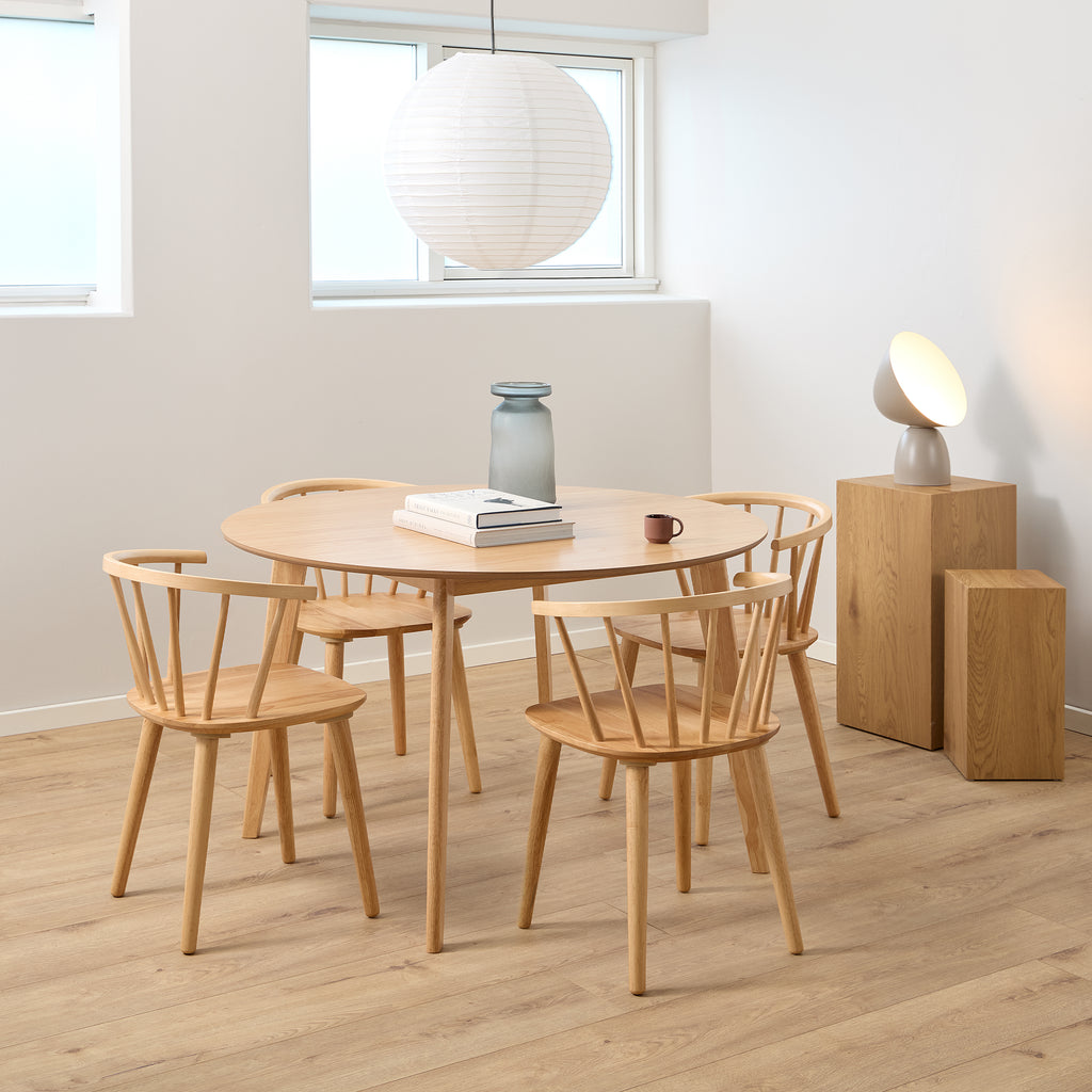 Roxby Round Dining Table in Matt Oak 120cm