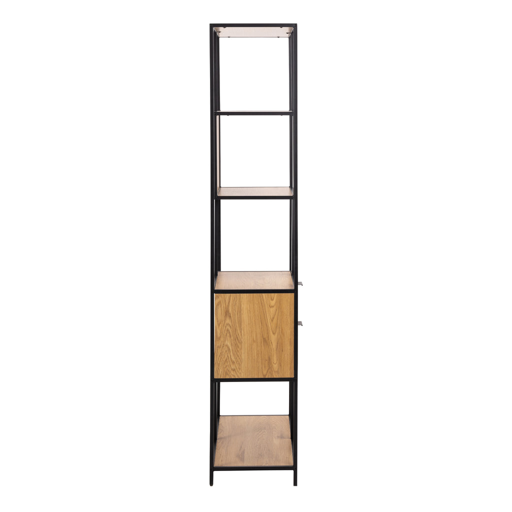 Seaford Wide Grey Steel Bookcase With 4 Grey Melamine Shelves
