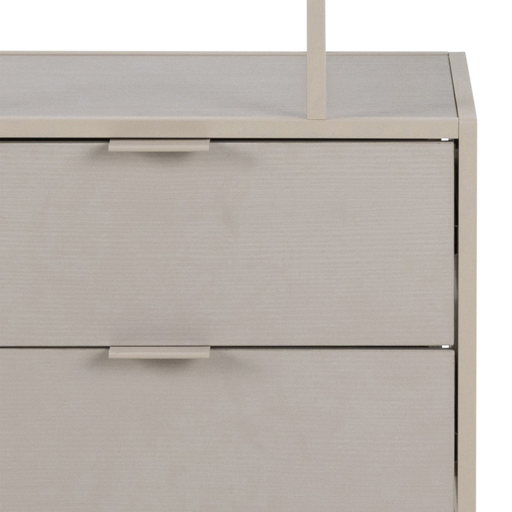 Seaford Wide Grey Steel Bookcase With 4 Grey Melamine Shelves