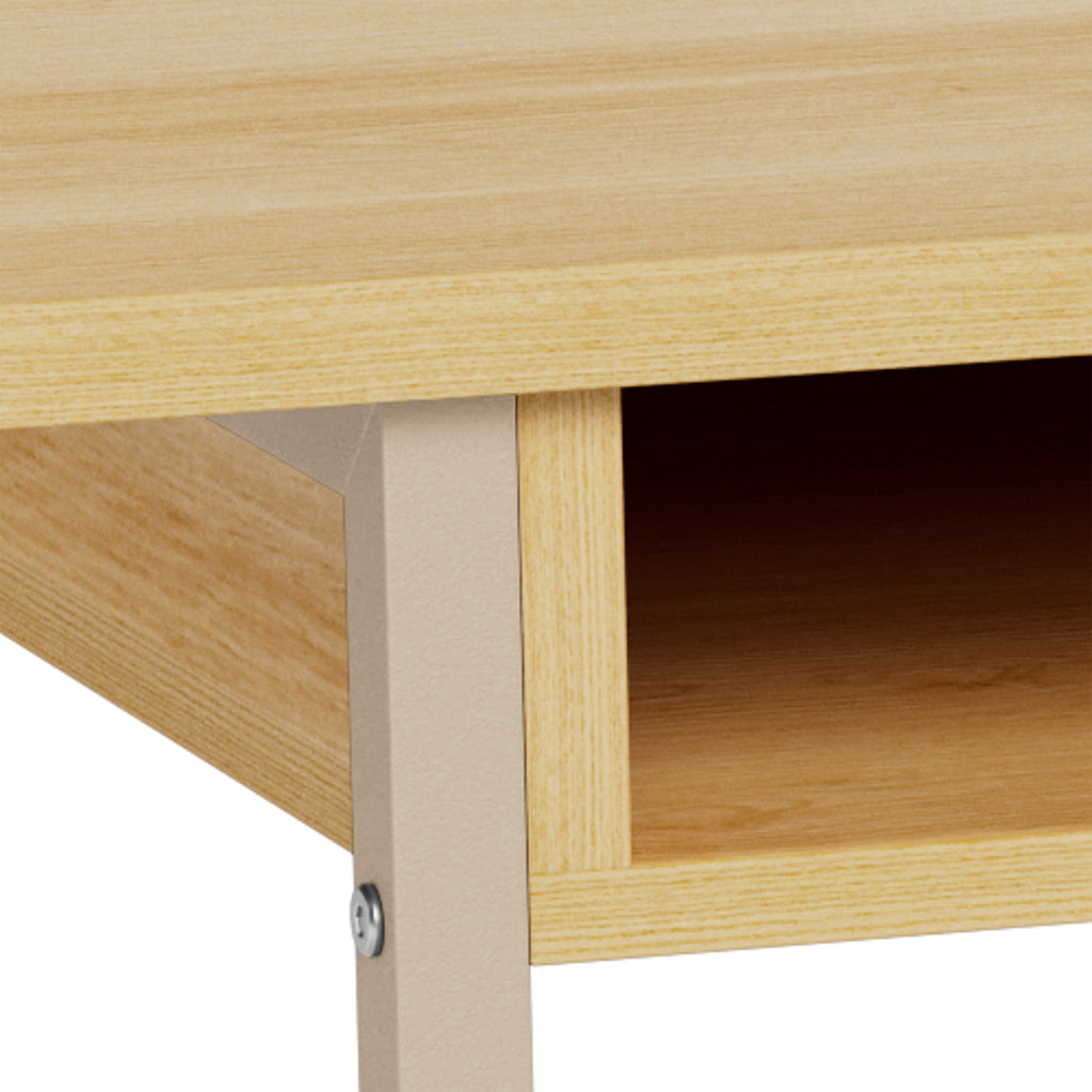 Darlington Console Table With 2 Open Shelves and Oak Top