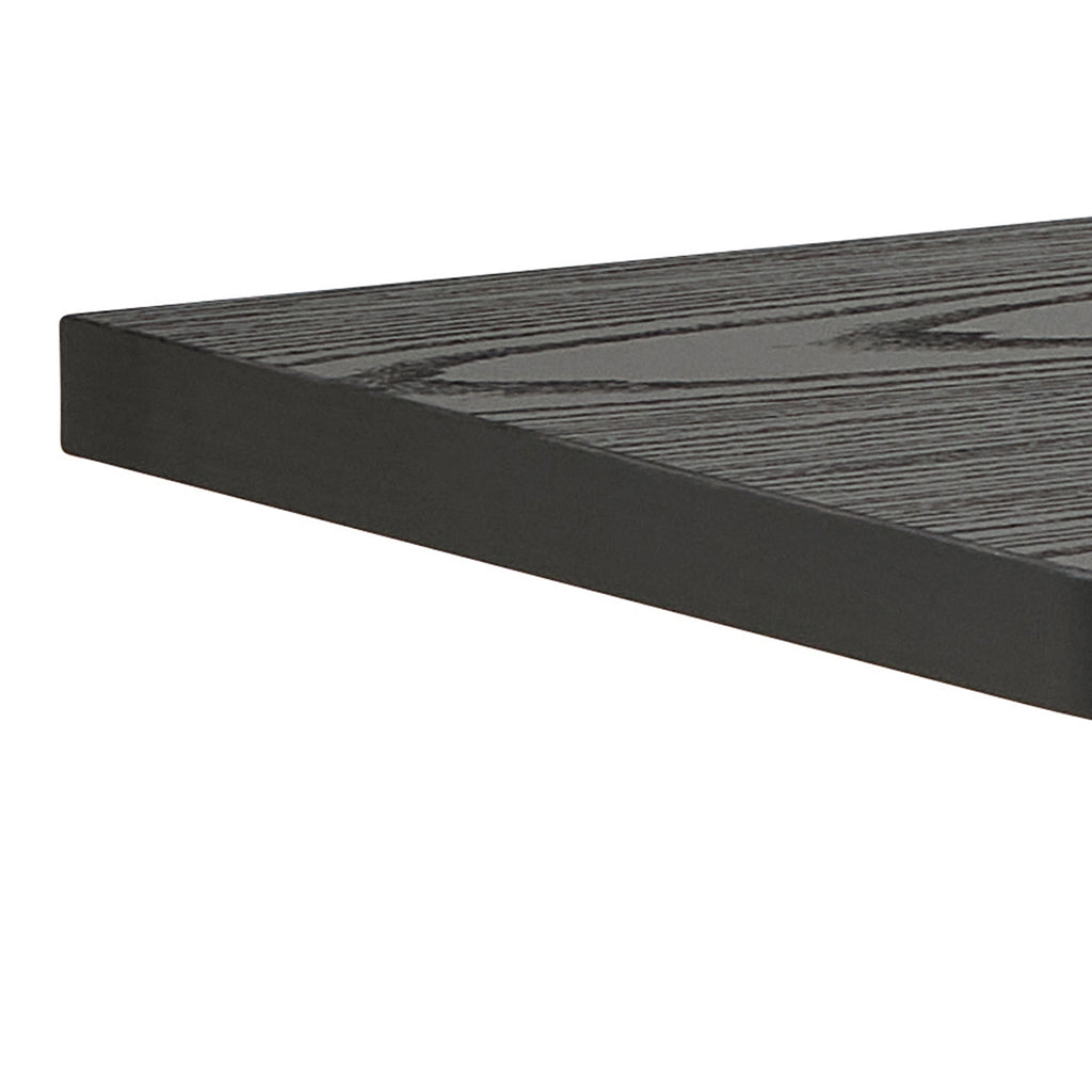 Darlington Console Table With Open Shelf and Oak Top in Black