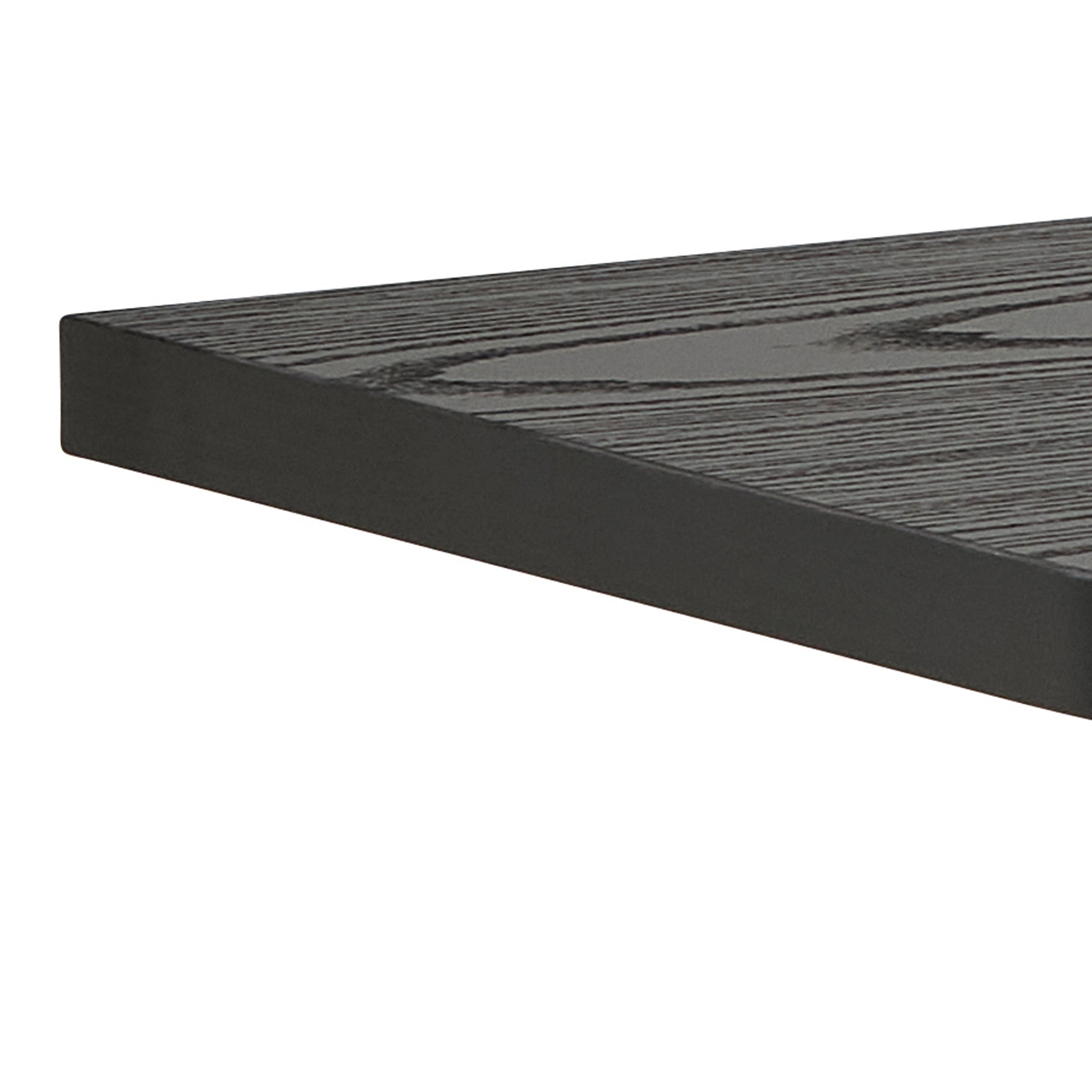 Darlington Console Table With Open Shelf and Oak Top in Black