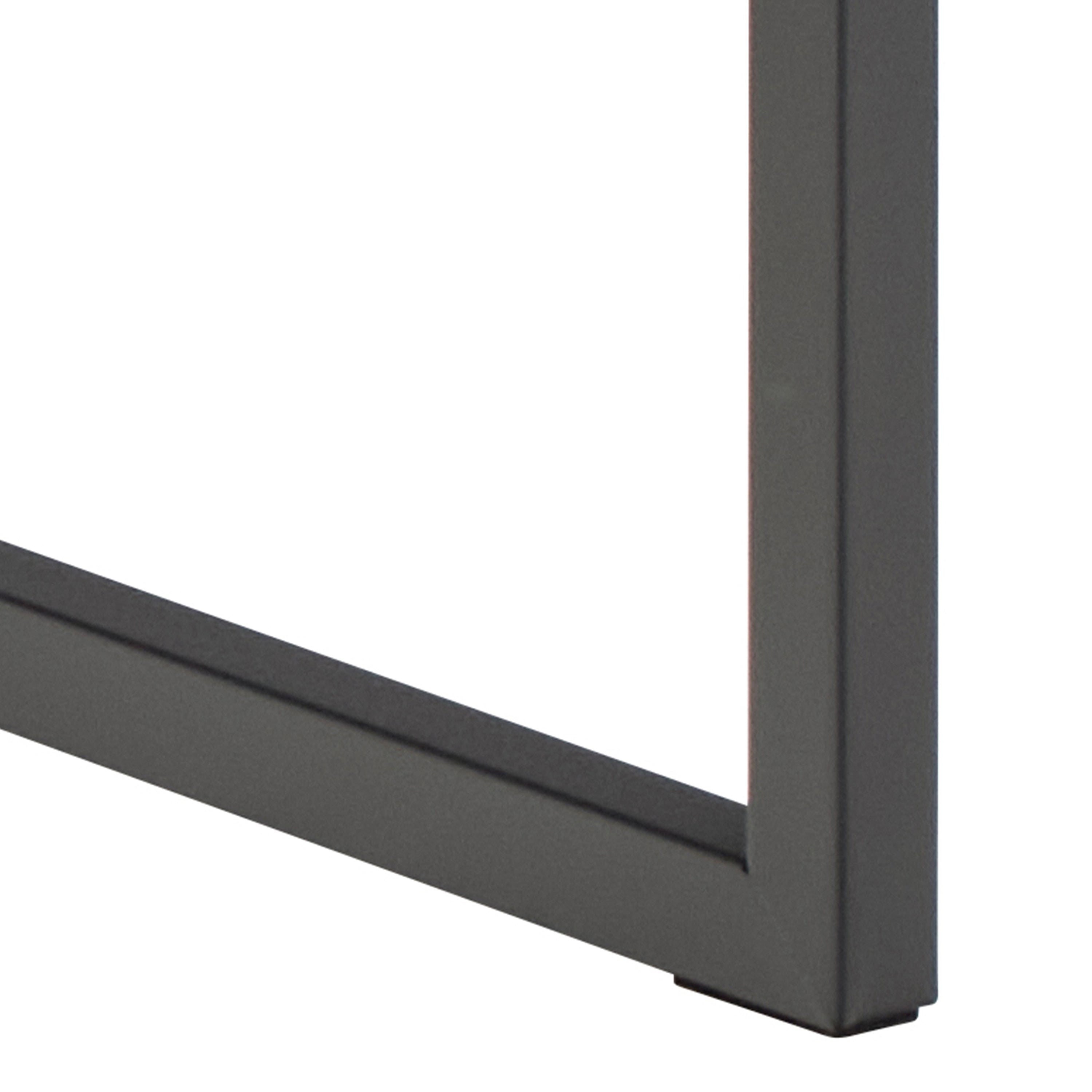 Darlington Console Table With Open Shelf and Oak Top in Black