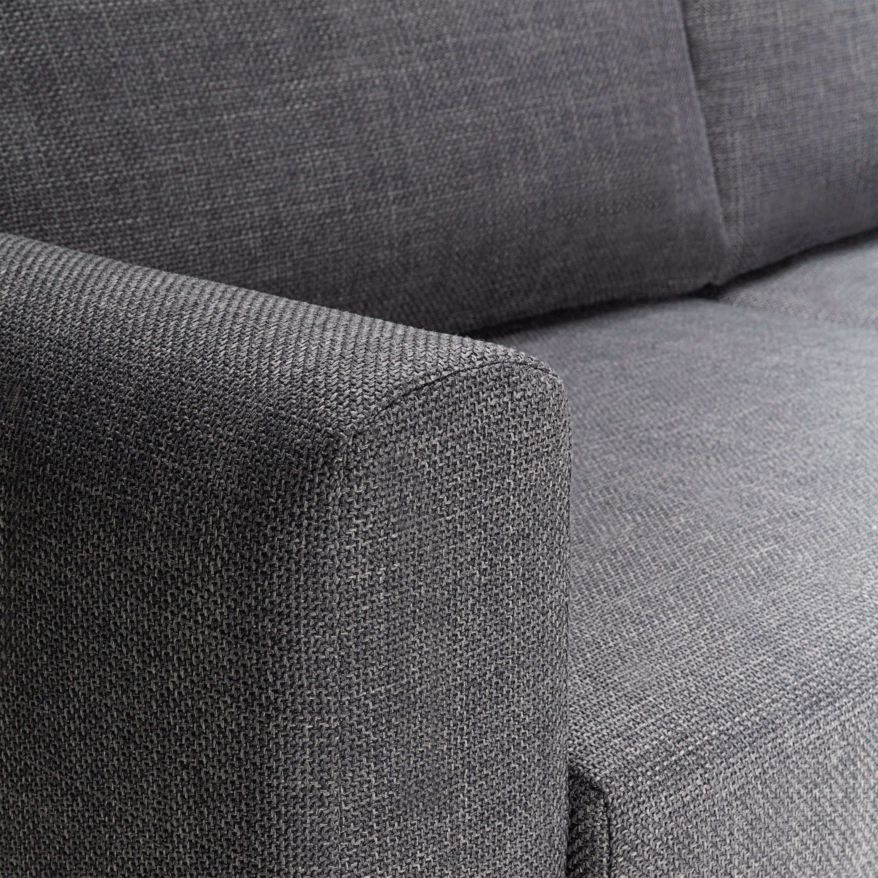 Omaha 3 Seater Sofa in Dark Grey Basel Fabric