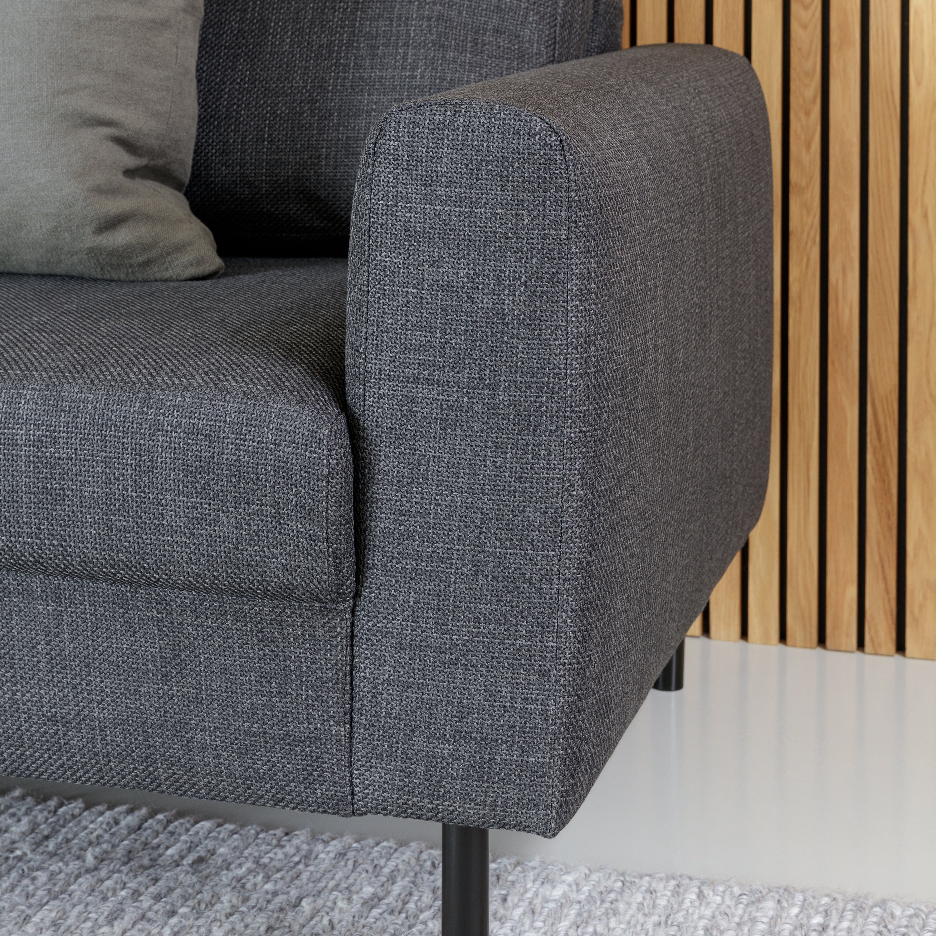 Omaha 3 Seater Sofa in Dark Grey Basel Fabric