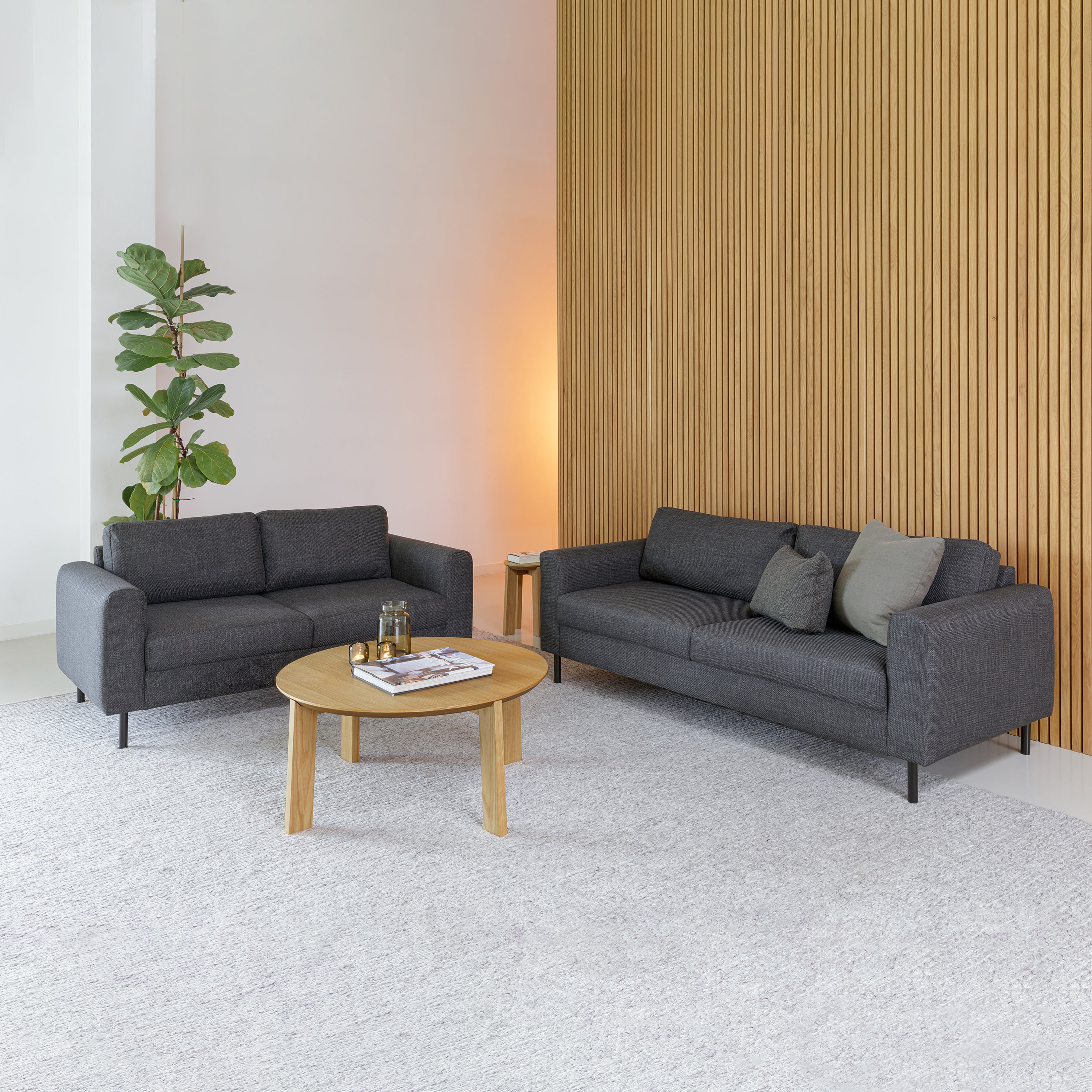 Omaha 2 Seater Sofa in Dark Grey and Basel Fabric