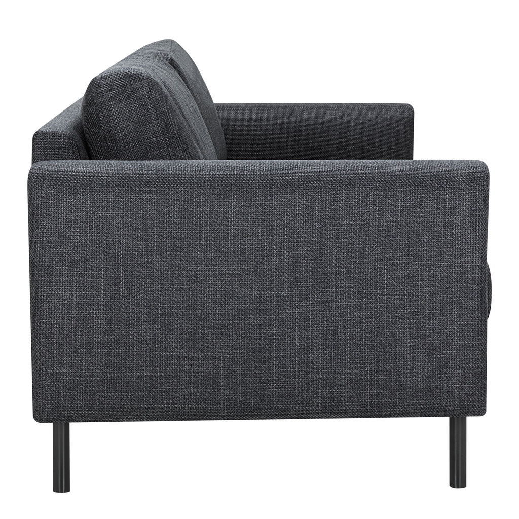 Omaha Set of 2 x 3 Seater Sofas in Basel Dark Grey Fabric