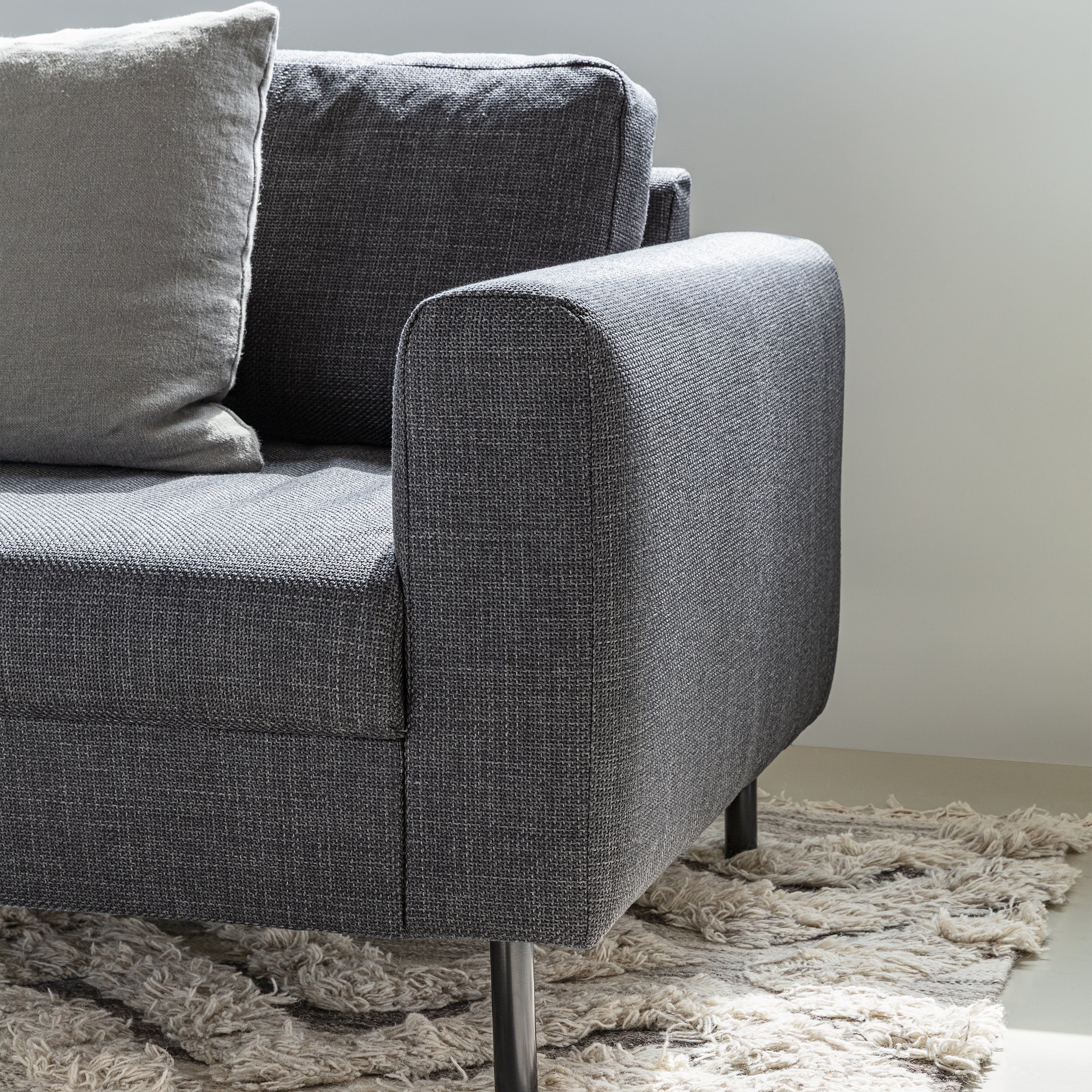 Omaha 2 + 3 Seater Sofa set in Basel Dark Grey Fabric