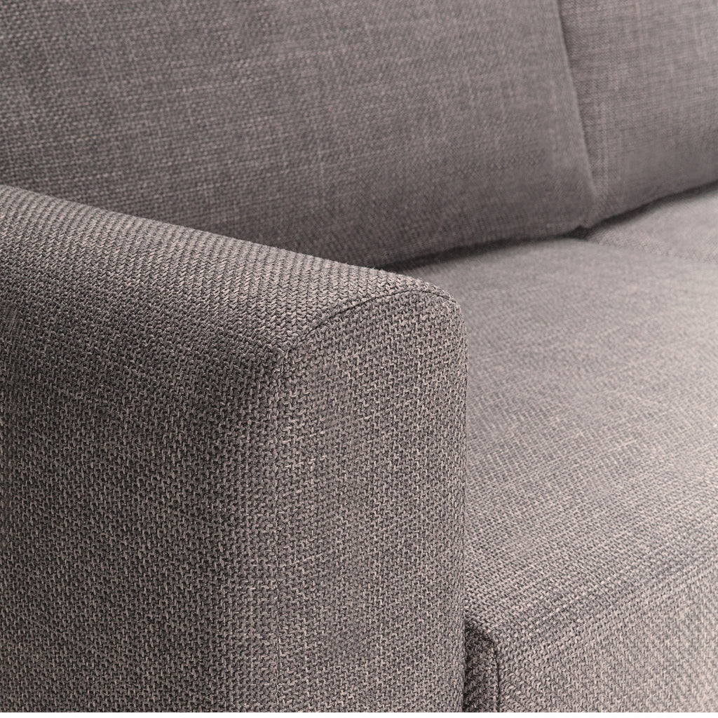 Omaha Set of 2 x 2 Seater Sofas in Basel Light Grey Brown Fabric