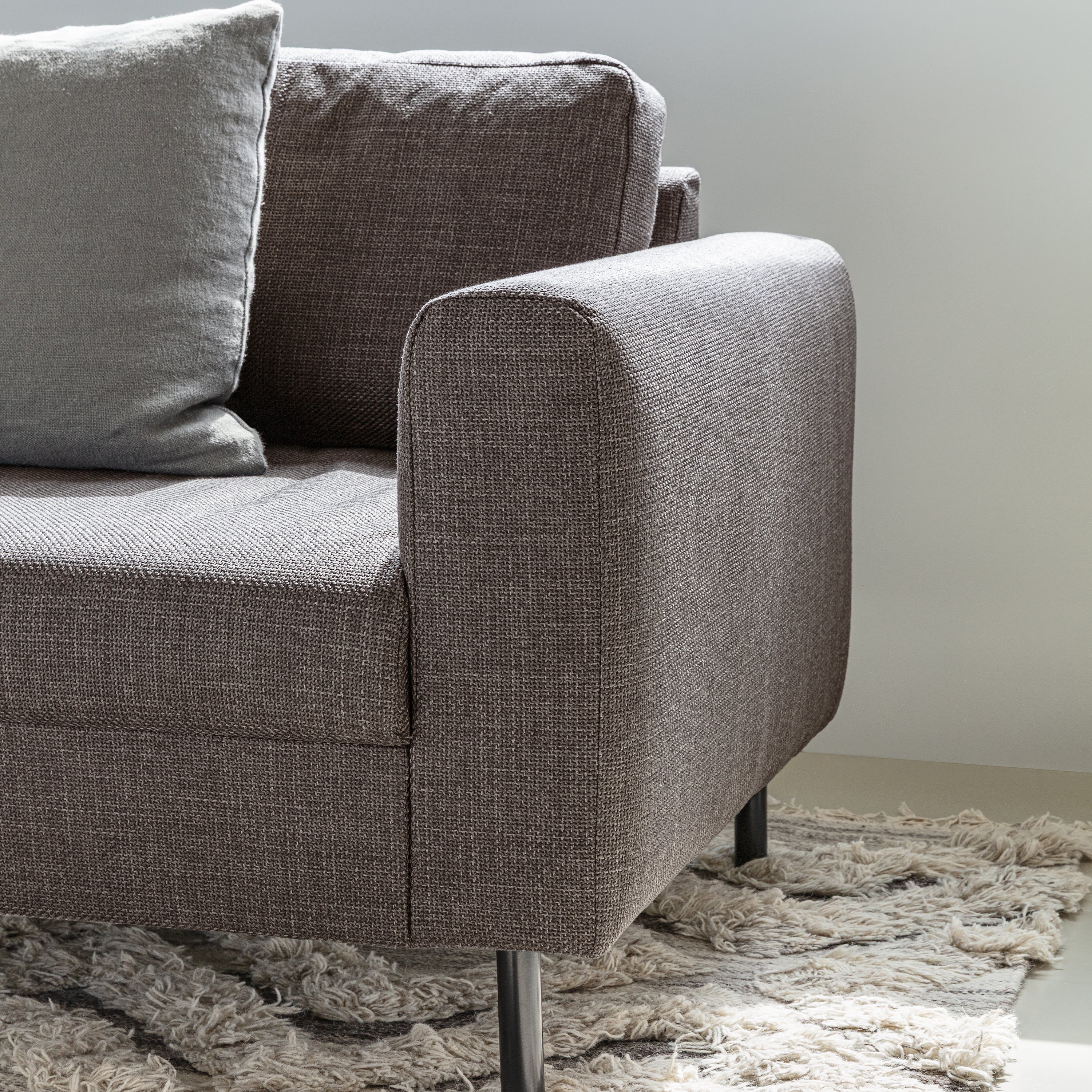 Omaha 2 + 3 Seater Sofa set in Basel Light Grey Brown Fabric