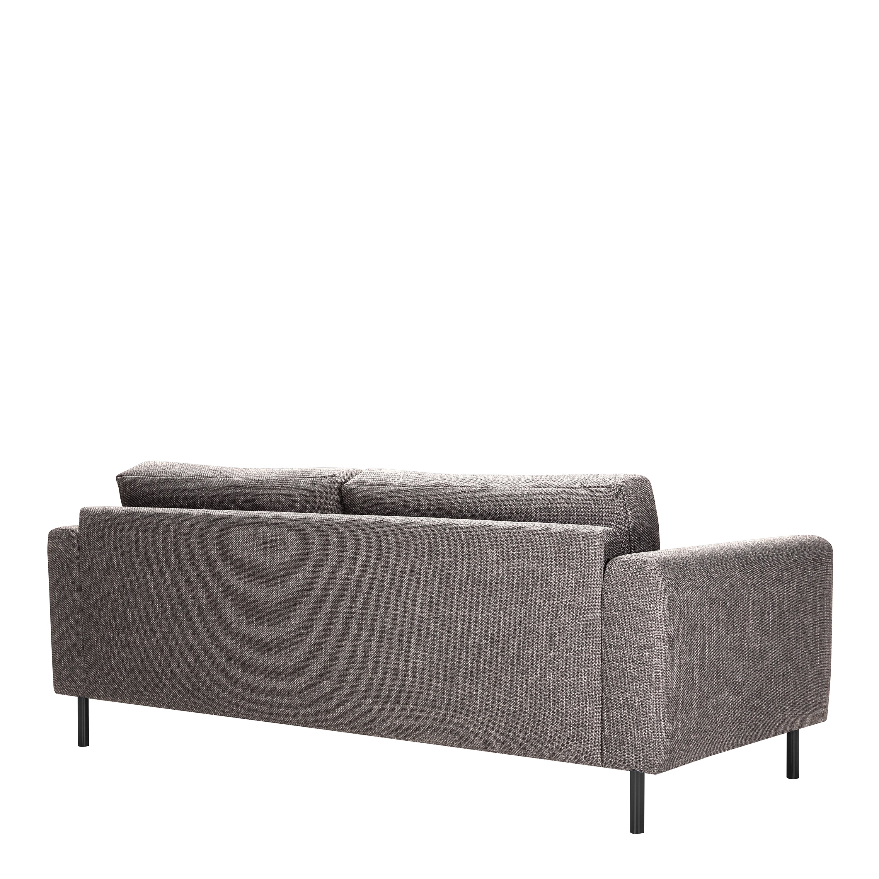 Omaha Set of 2 x 3 Seater Sofas in Basel Light Grey Brown Fabric