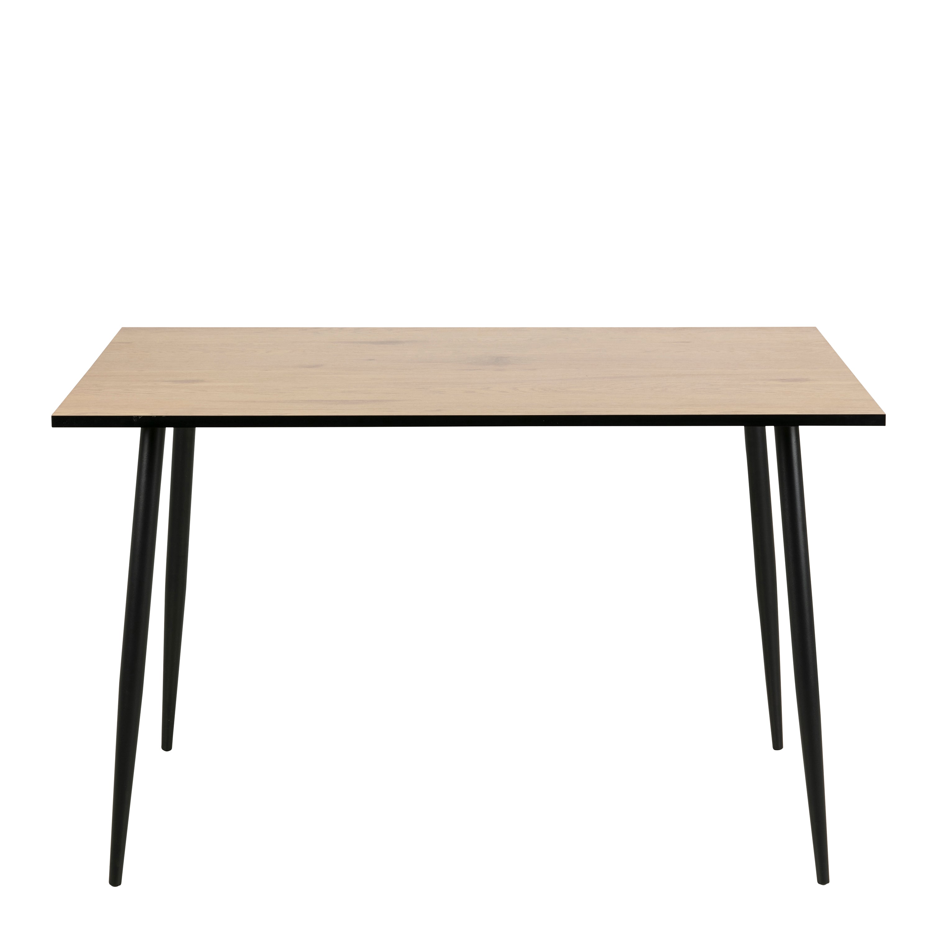 Wilma Dining Table with Oak Top & Black Legs 120x80cm includes 4 Celia Dining Chairs in Light Grey
