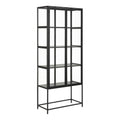 Seaford Wide Grey Steel Bookcase With 4 Grey Melamine Shelves