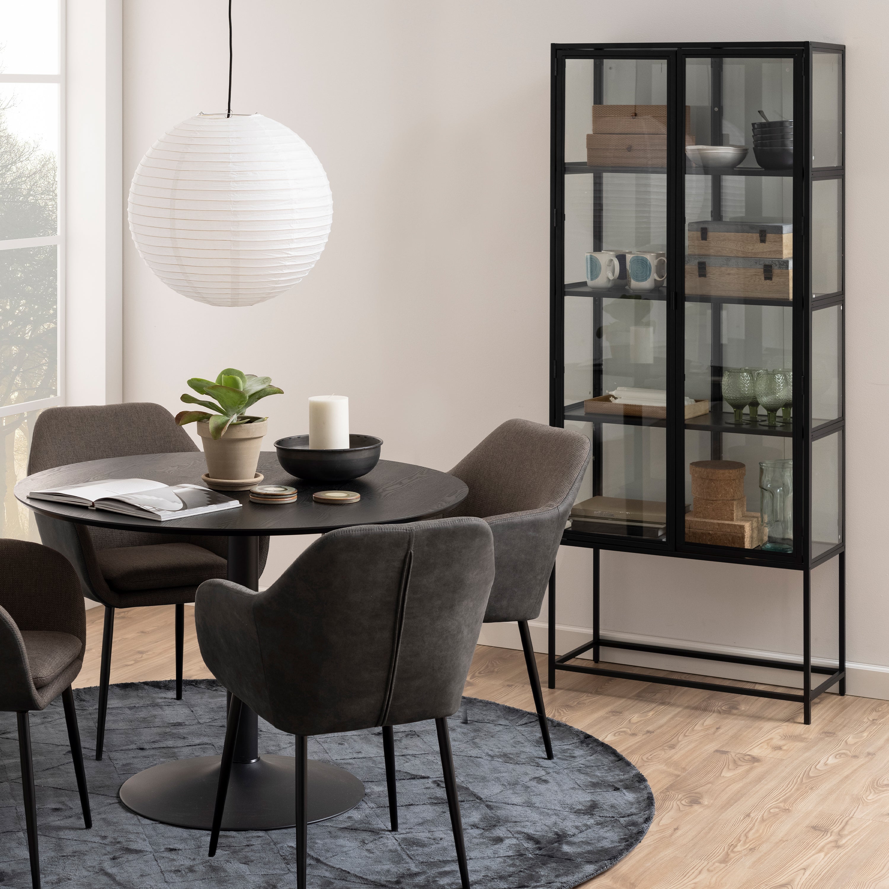 Seaford Wide Grey Steel Bookcase With 4 Grey Melamine Shelves