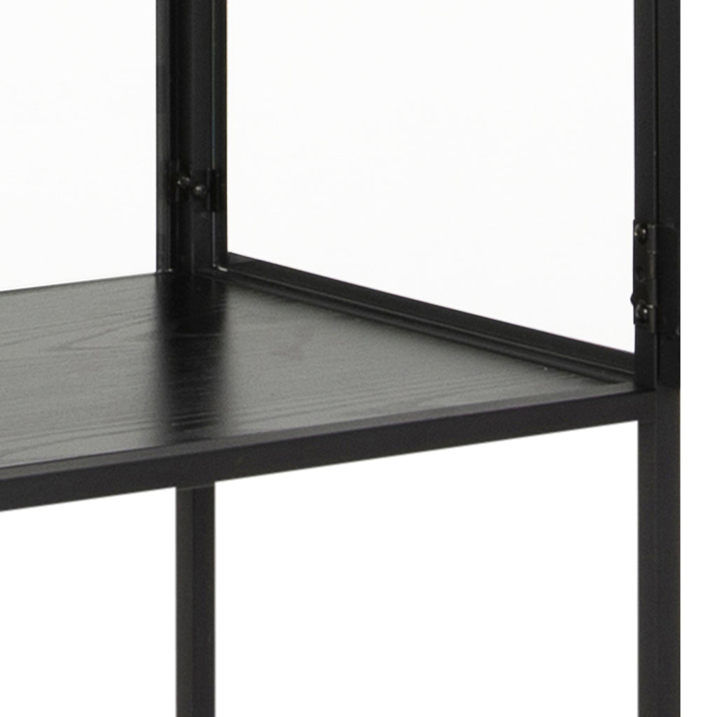 Seaford Wide Grey Steel Bookcase With 4 Grey Melamine Shelves